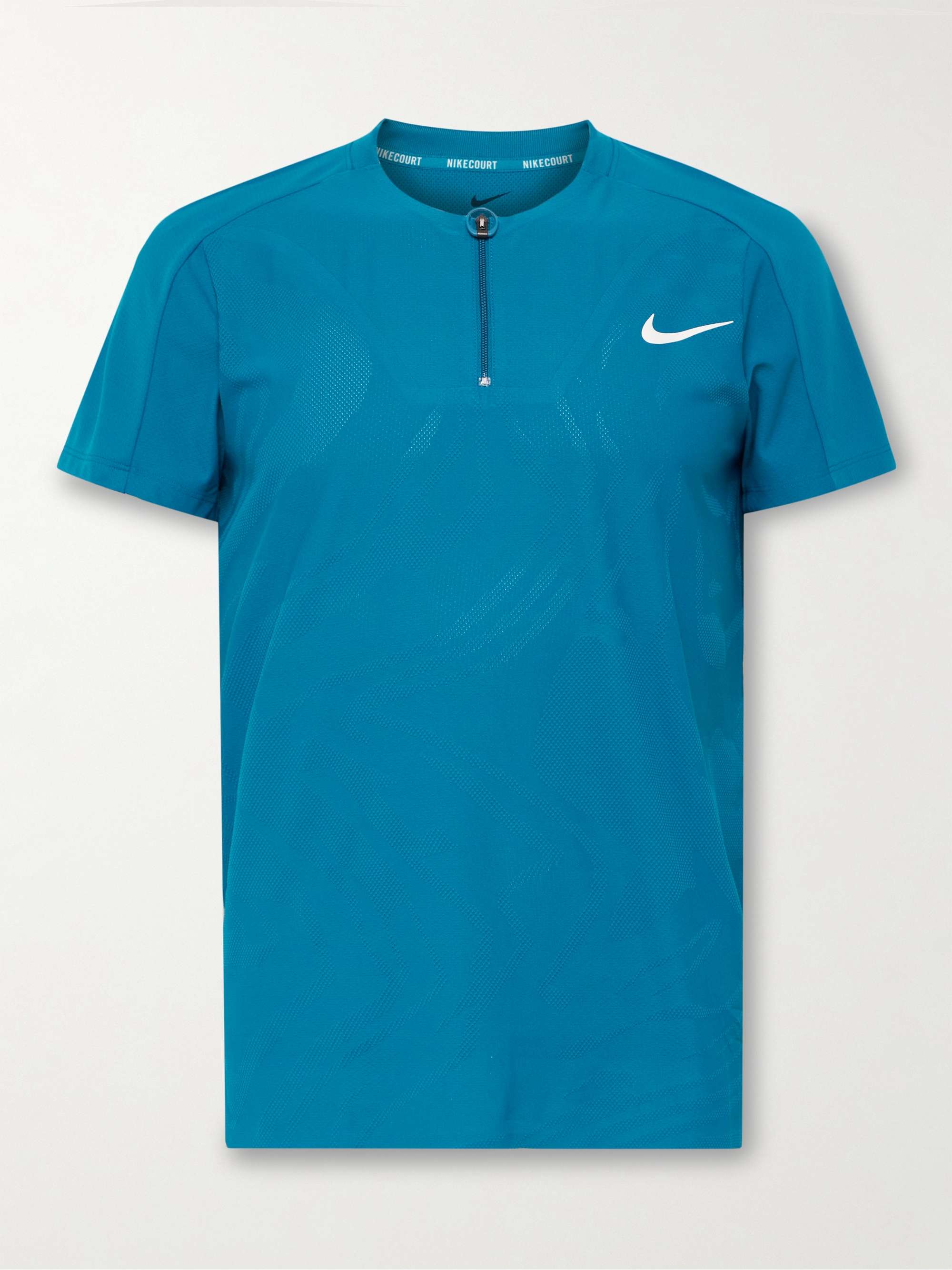 NIKE TENNIS NikeCourt Slim-Fit Perforated Dri-FIT ADV Slam Half-Zip T-Shirt  for Men | MR PORTER