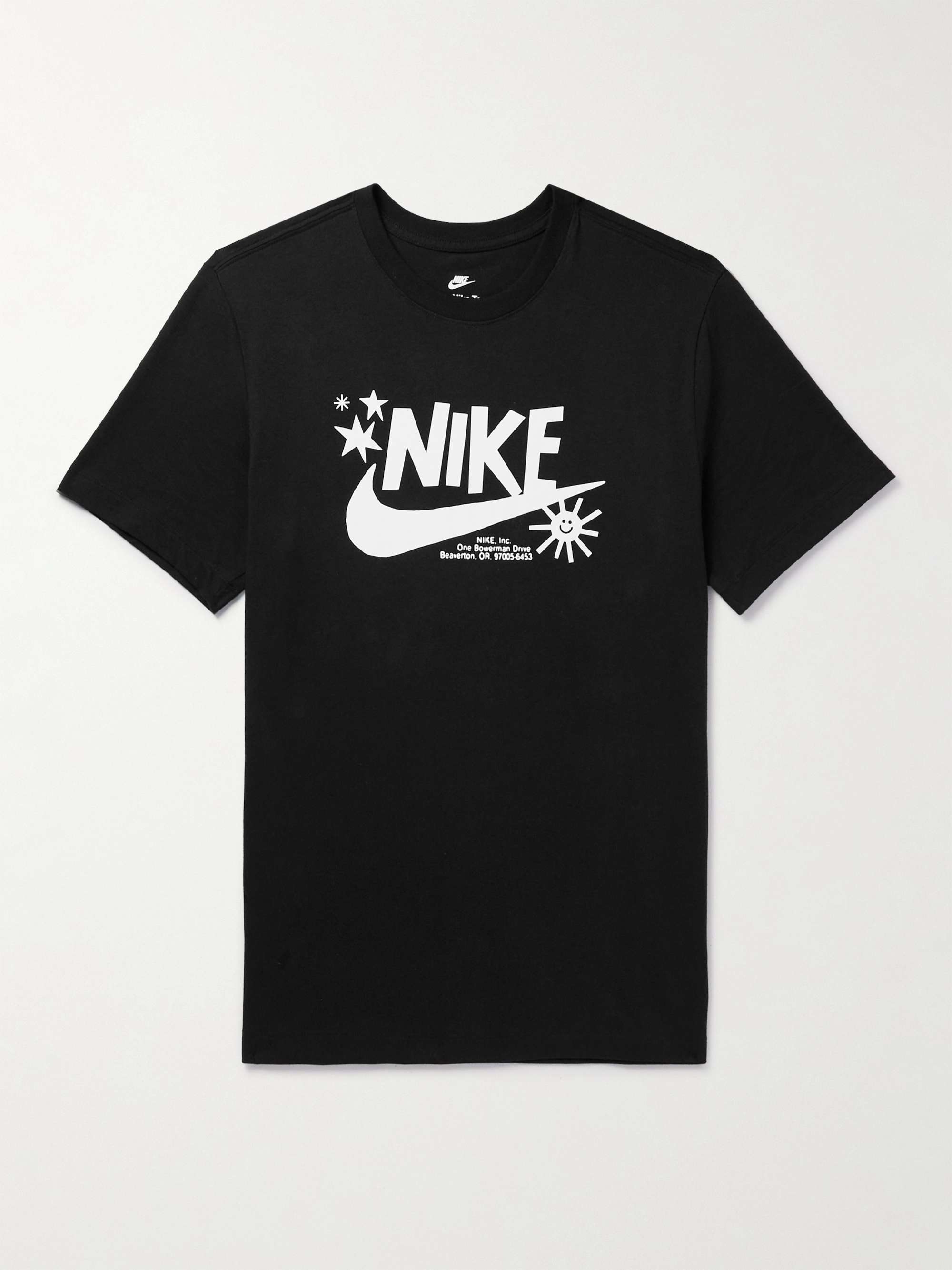 Black Logo-Print Cotton-Jersey T-Shirt | NIKE | MR PORTER