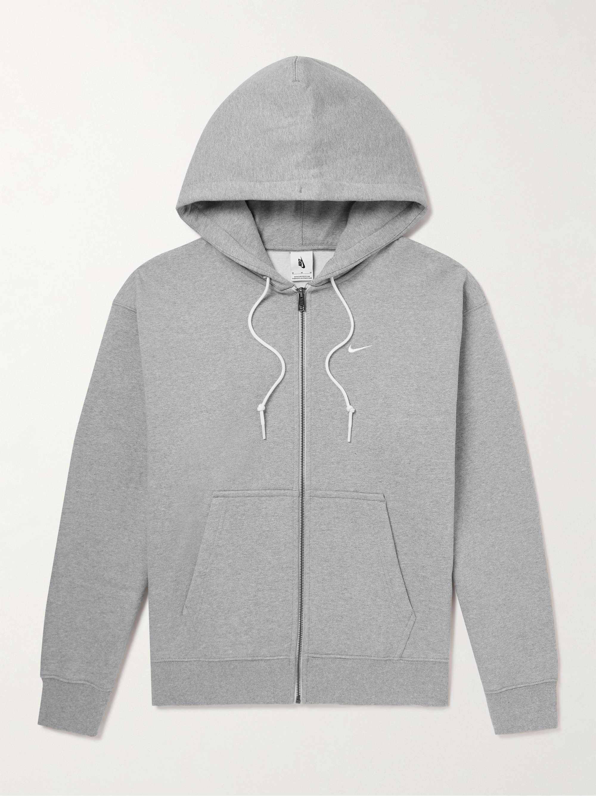 NIKE Logo-Embroidered Cotton-Blend Jersey Zip-Up Hoodie | MR PORTER