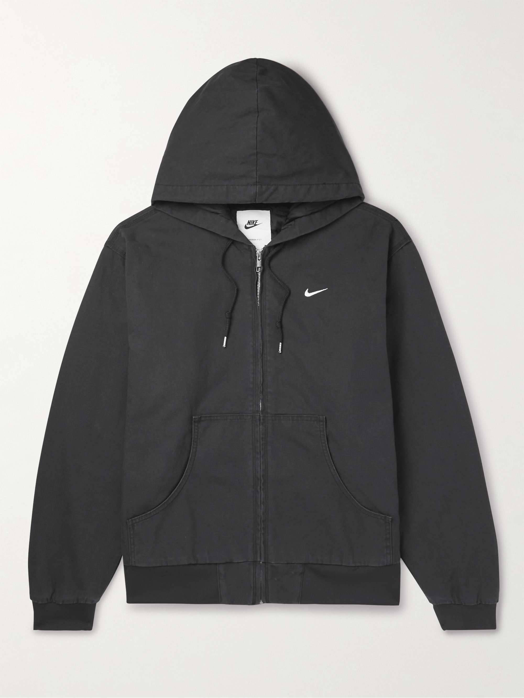 NIKE Logo-Embroidered Padded Cotton-Canvas Hooded Jacket | MR PORTER