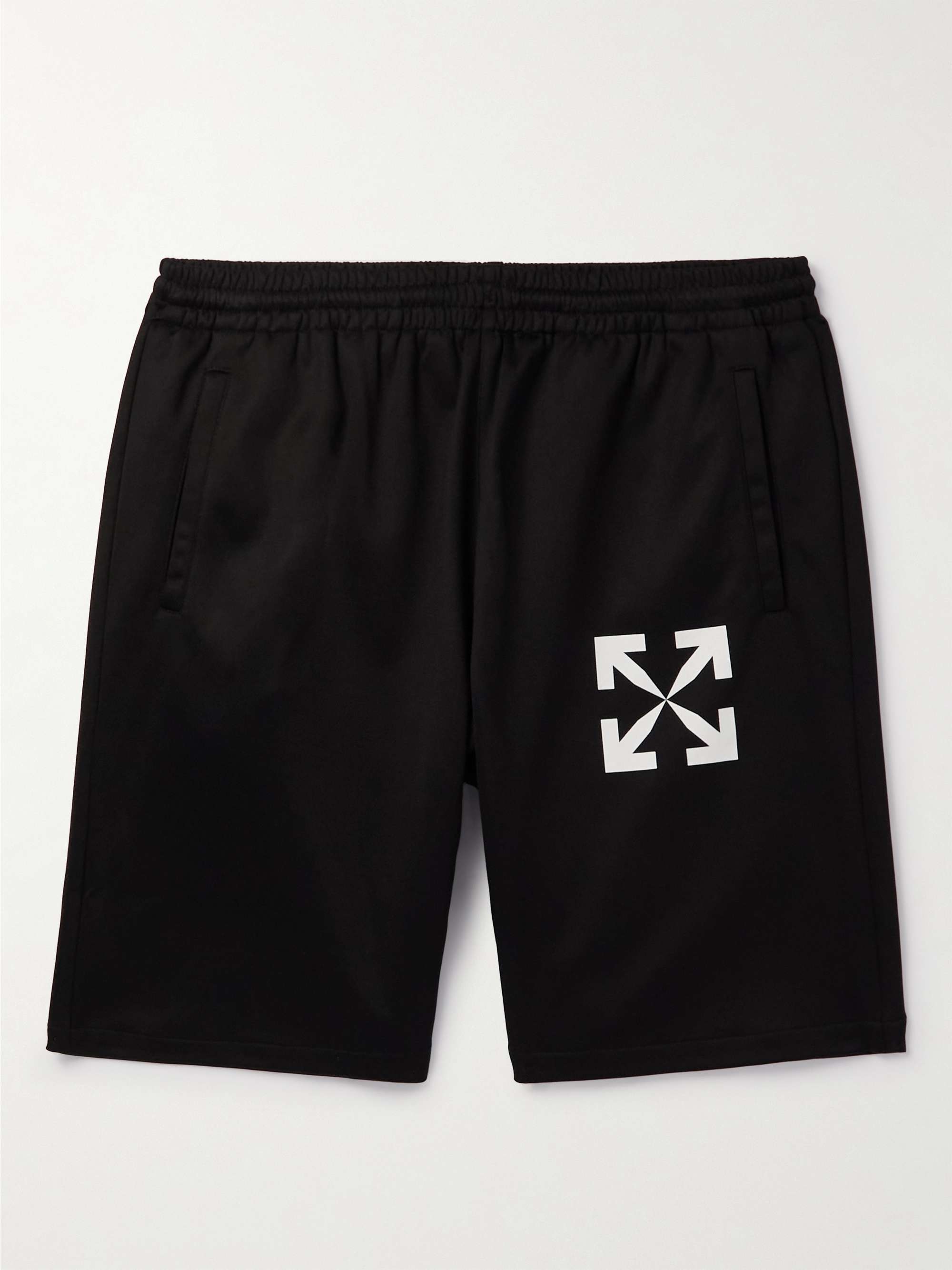 OFF-WHITE Straight-Leg Logo-Print Jersey Shorts | MR PORTER