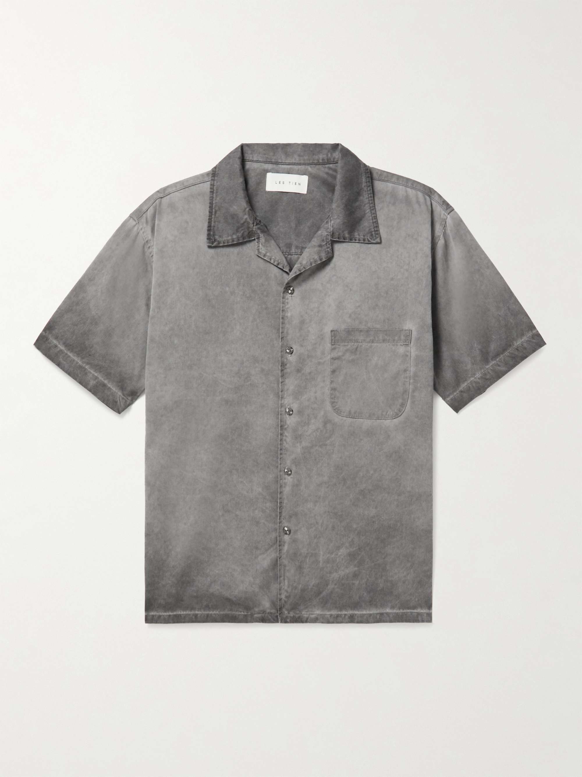 LES TIEN Camp-Collar Cotton-Gabardine Shirt for Men | MR PORTER