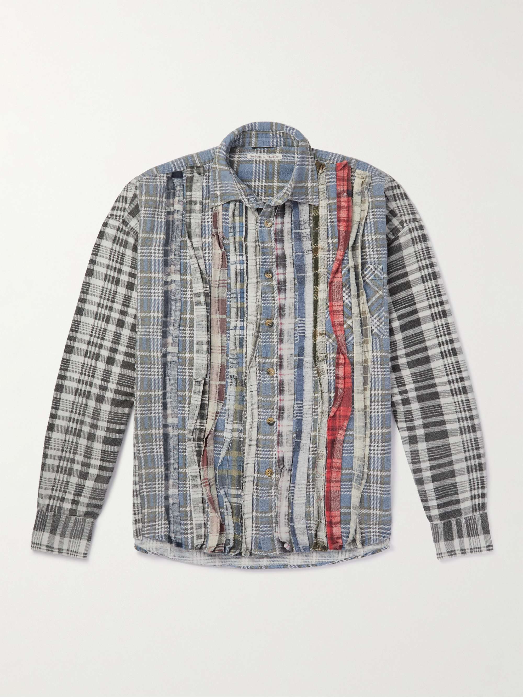 NEEDLES Patchwork Distressed Checked Cotton-Flannel Shirt for Men | MR  PORTER