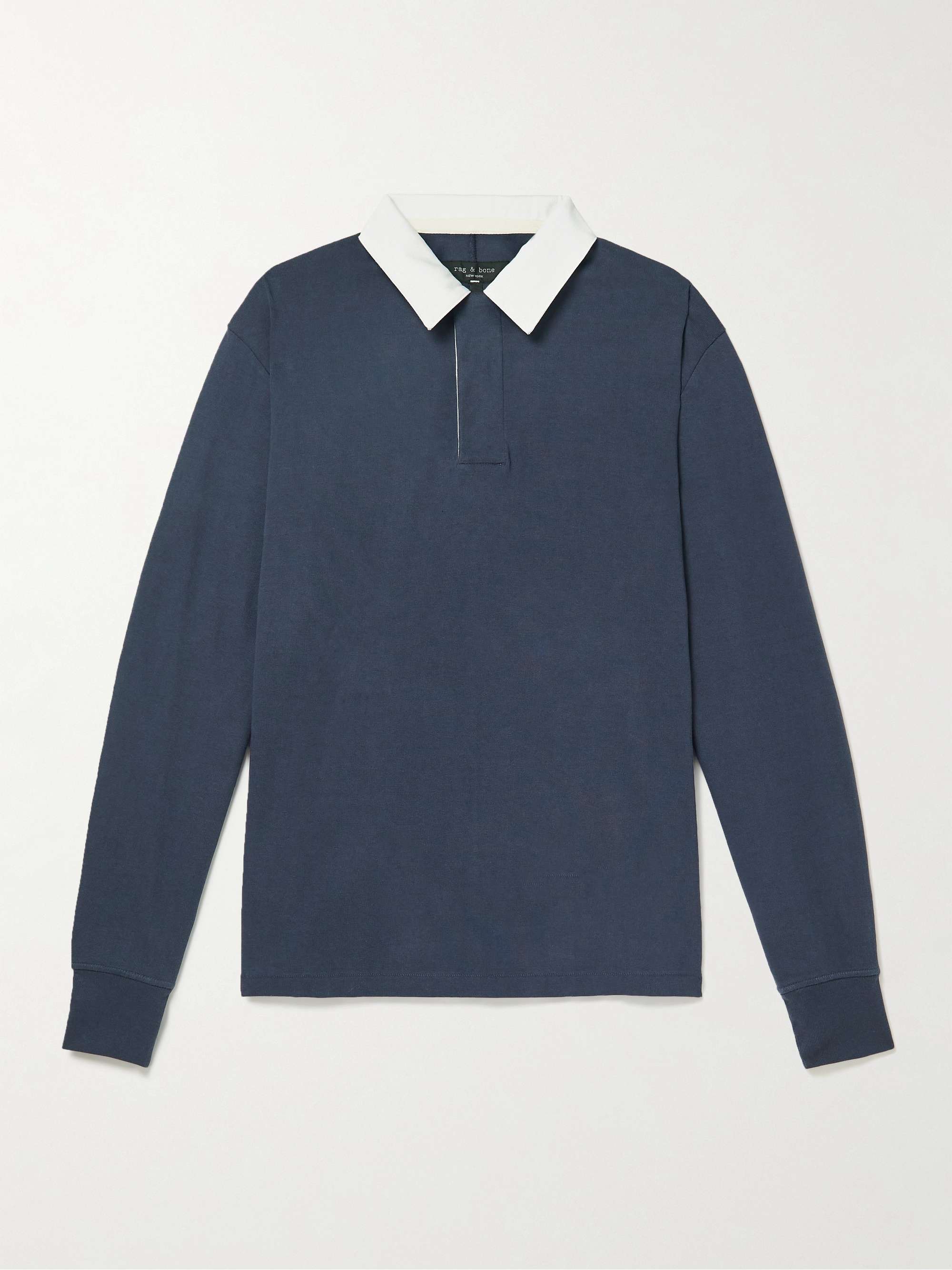 Navy Garment-Dyed Cotton-Jersey Polo Shirt | RAG & BONE | MR PORTER