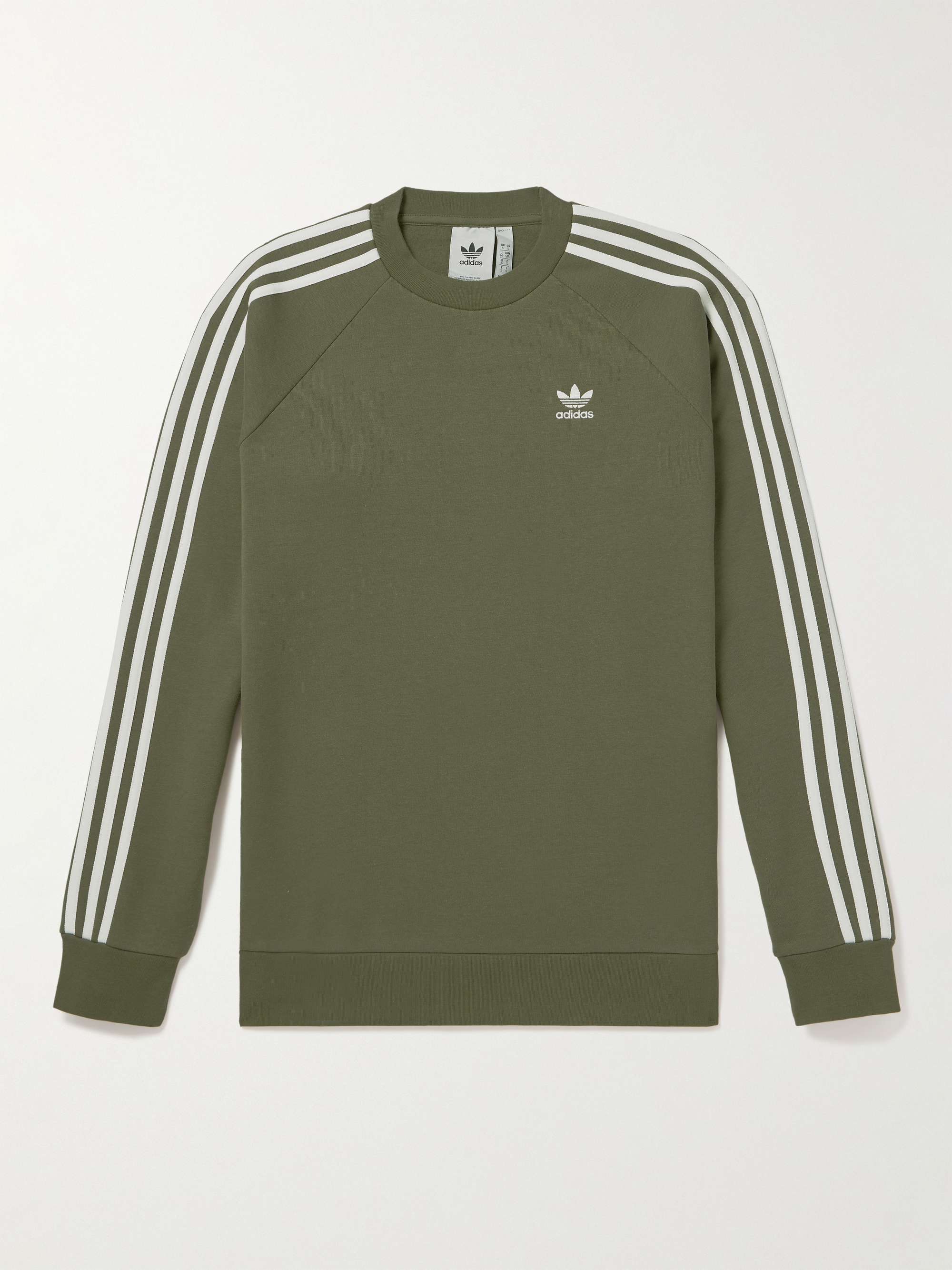 ADIDAS ORIGINALS Striped Cotton-Blend Jersey Sweatshirt | MR PORTER