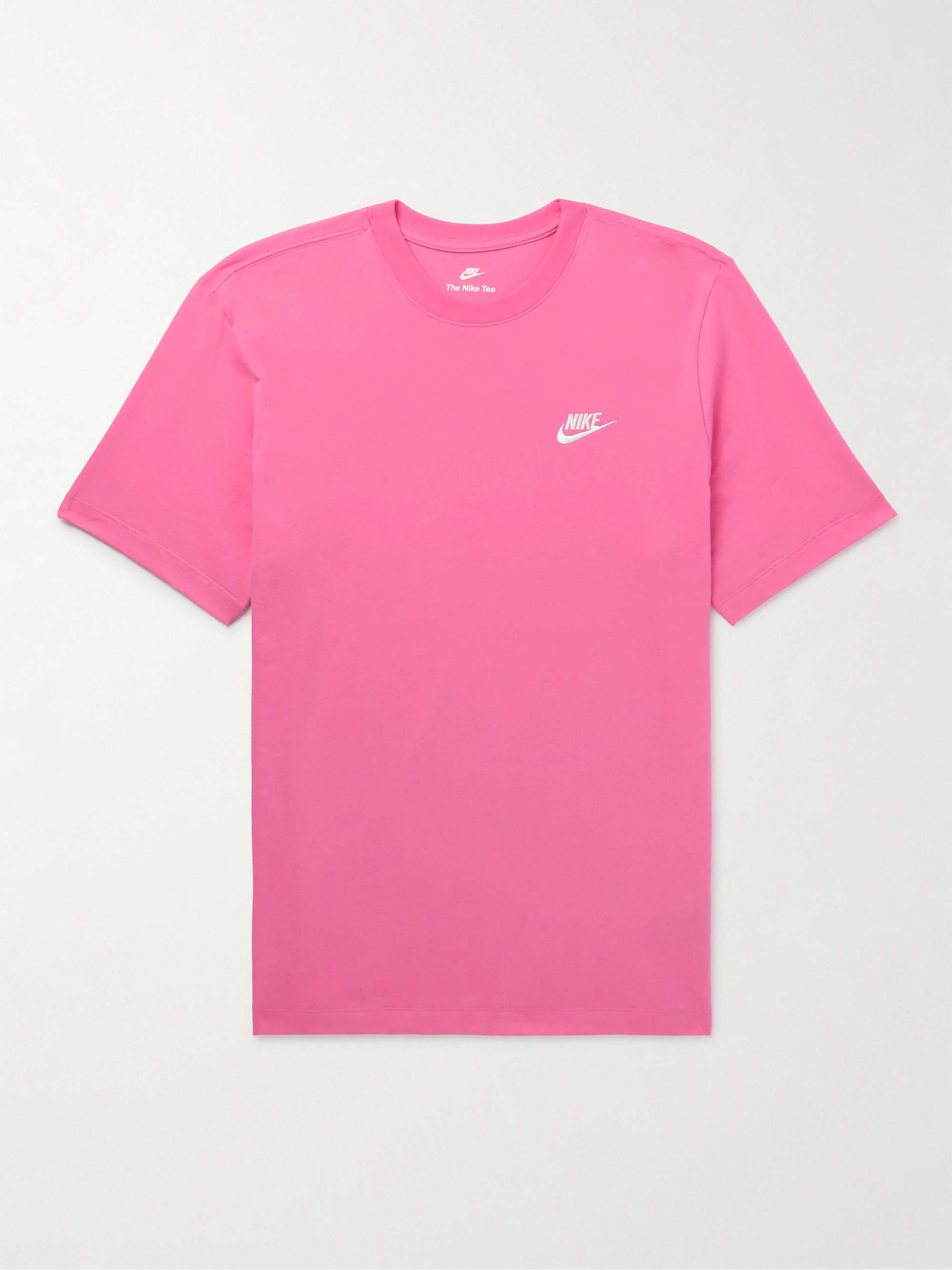 Pink NSW Logo-Embroidered Cotton-Jersey T-Shirt | NIKE | MR PORTER