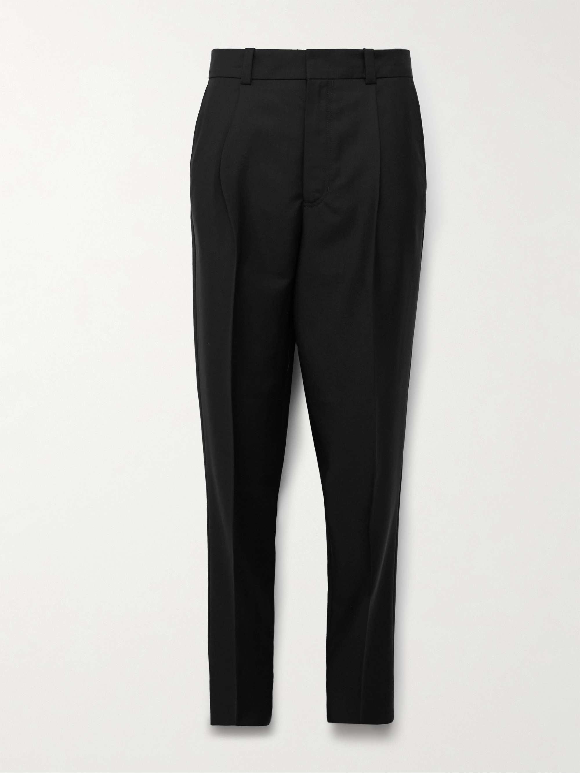 ACNE STUDIOS Porter Slim-Fit Pleated Wool and Mohair-Blend Trousers for Men  | MR PORTER