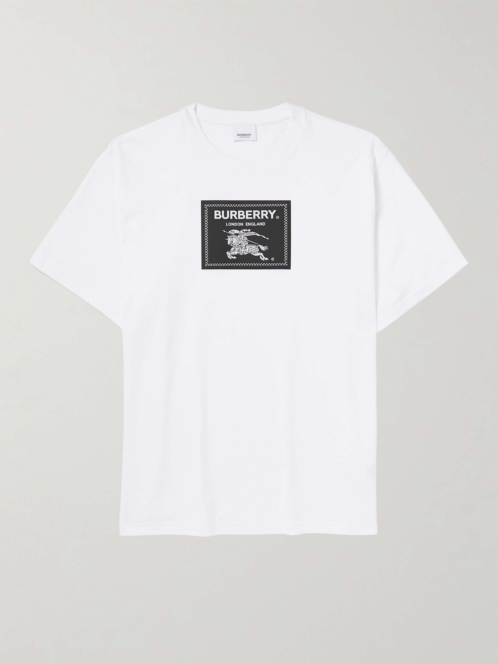 White Logo-Appliquéd Stretch Cotton-Jersey T-Shirt | BURBERRY | MR PORTER