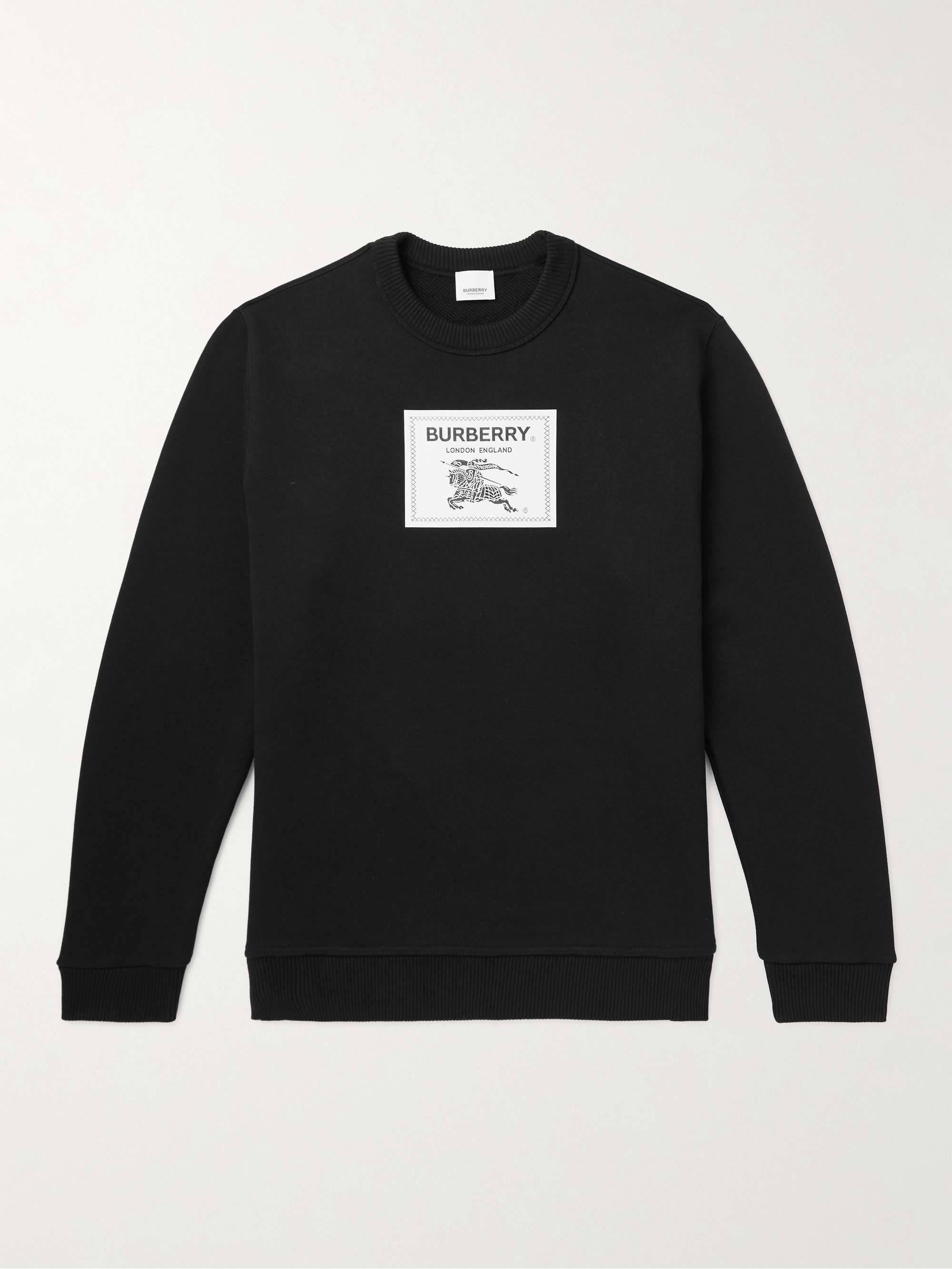 BURBERRY Logo-Appliquéd Cotton-Jersey Sweatshirt for Men | MR PORTER