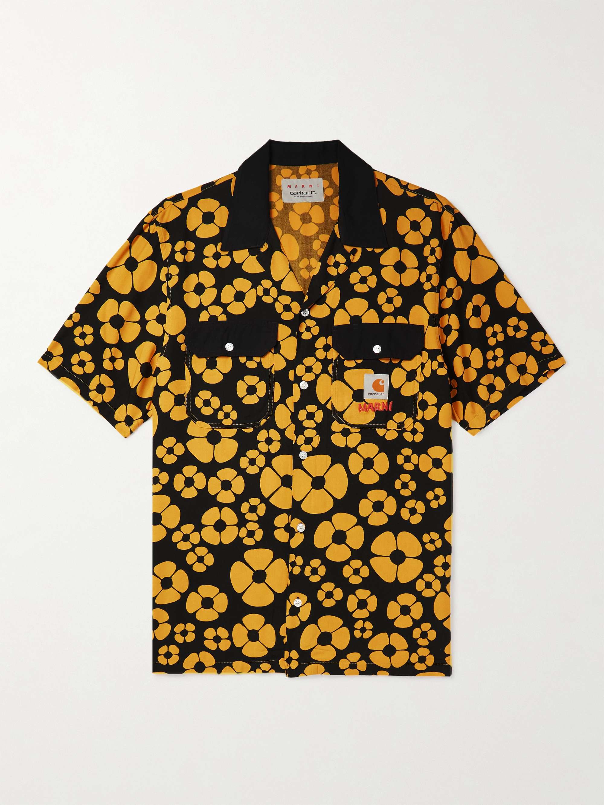MARNI + Carhartt WIP Logo-Detailed Flower-Print Voile Shirt | MR PORTER