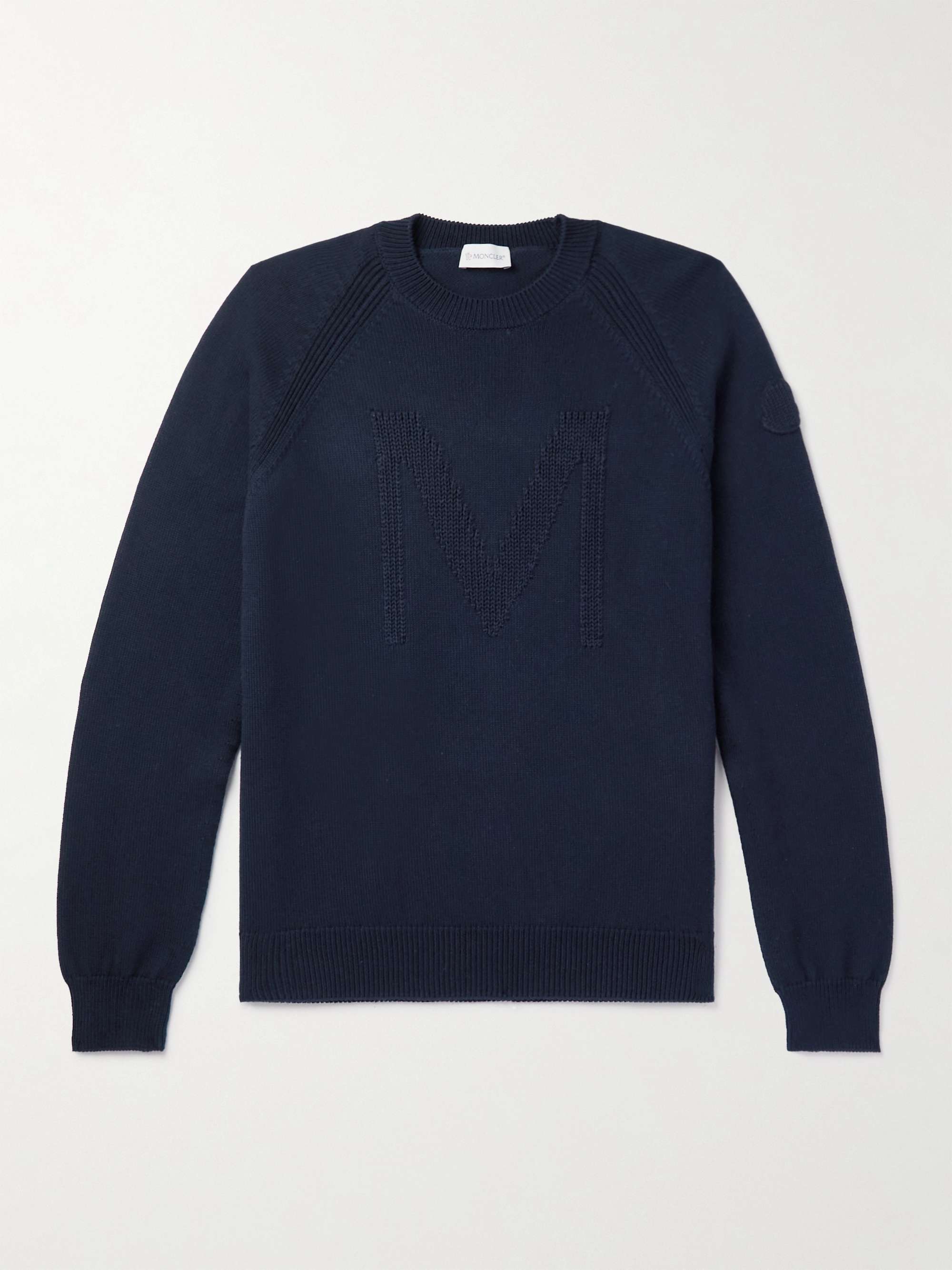 MONCLER Logo-Jacquard Cotton Sweater for Men | MR PORTER