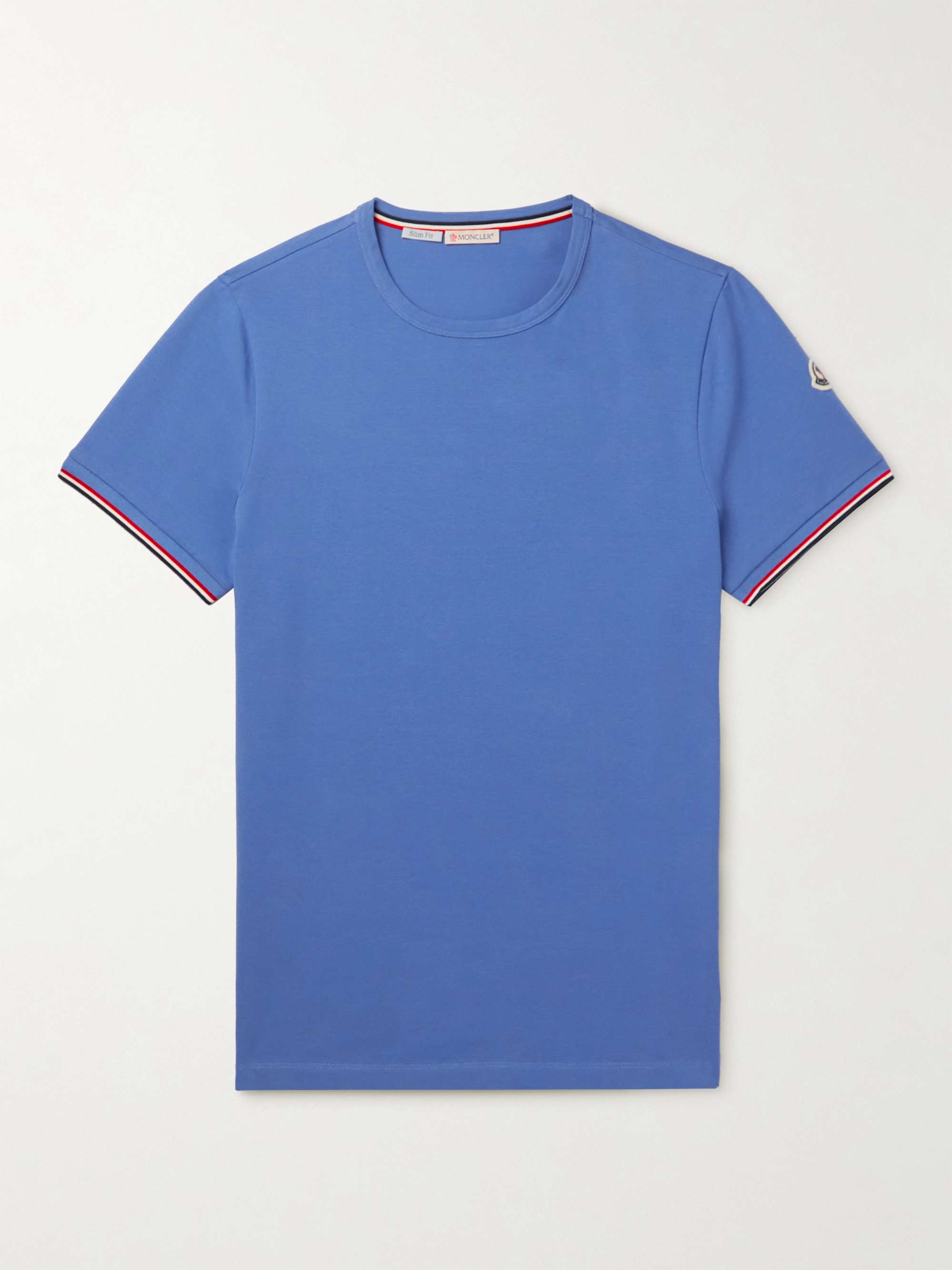 MONCLER Slim-Fit Logo-Appliquéd Stretch-Cotton Jersey T-Shirt for Men | MR  PORTER