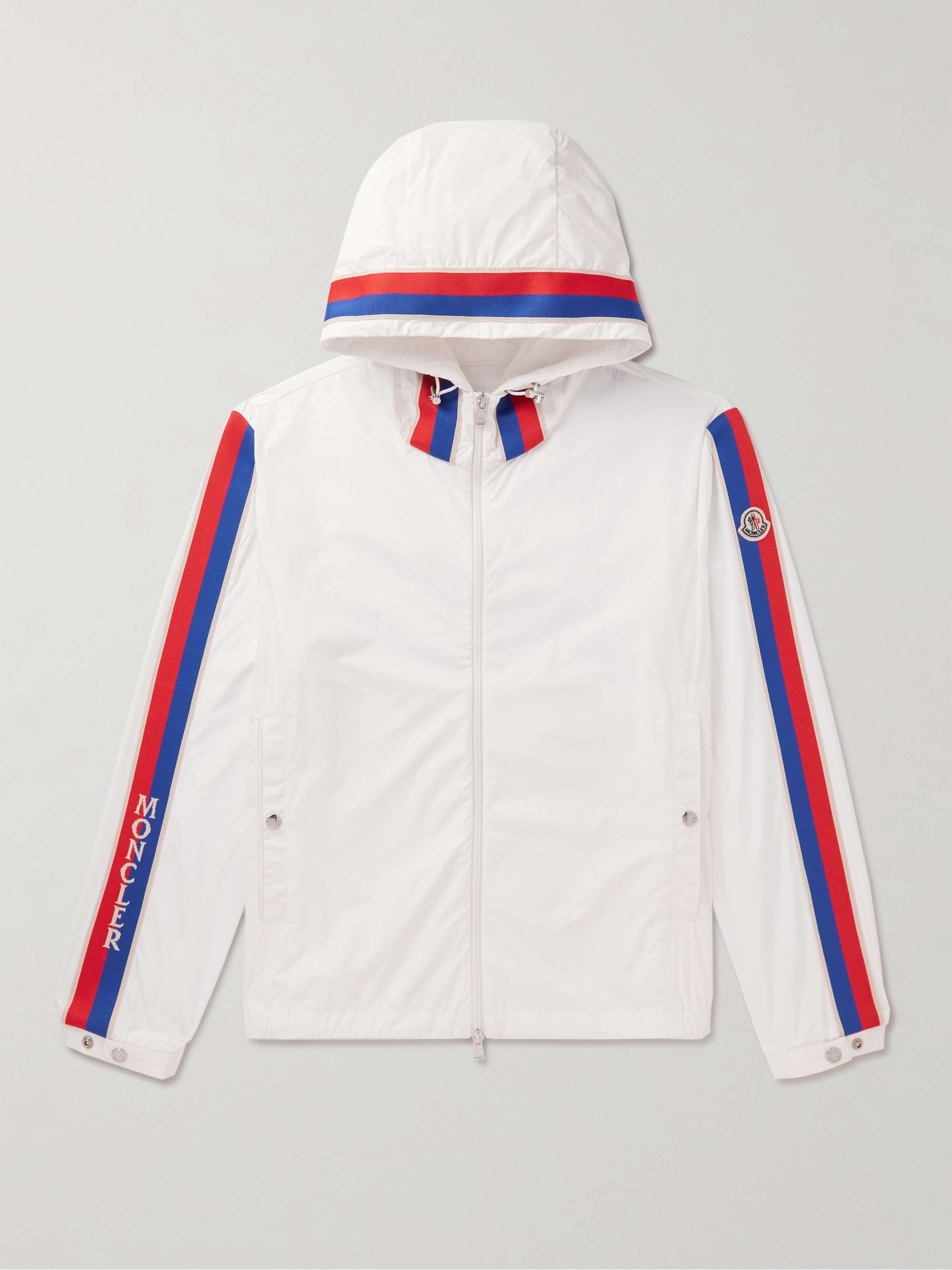 MONCLER Rukbat Logo-Appliquéd Webbing-Trimmed Shell Hooded Jacket for Men |  MR PORTER