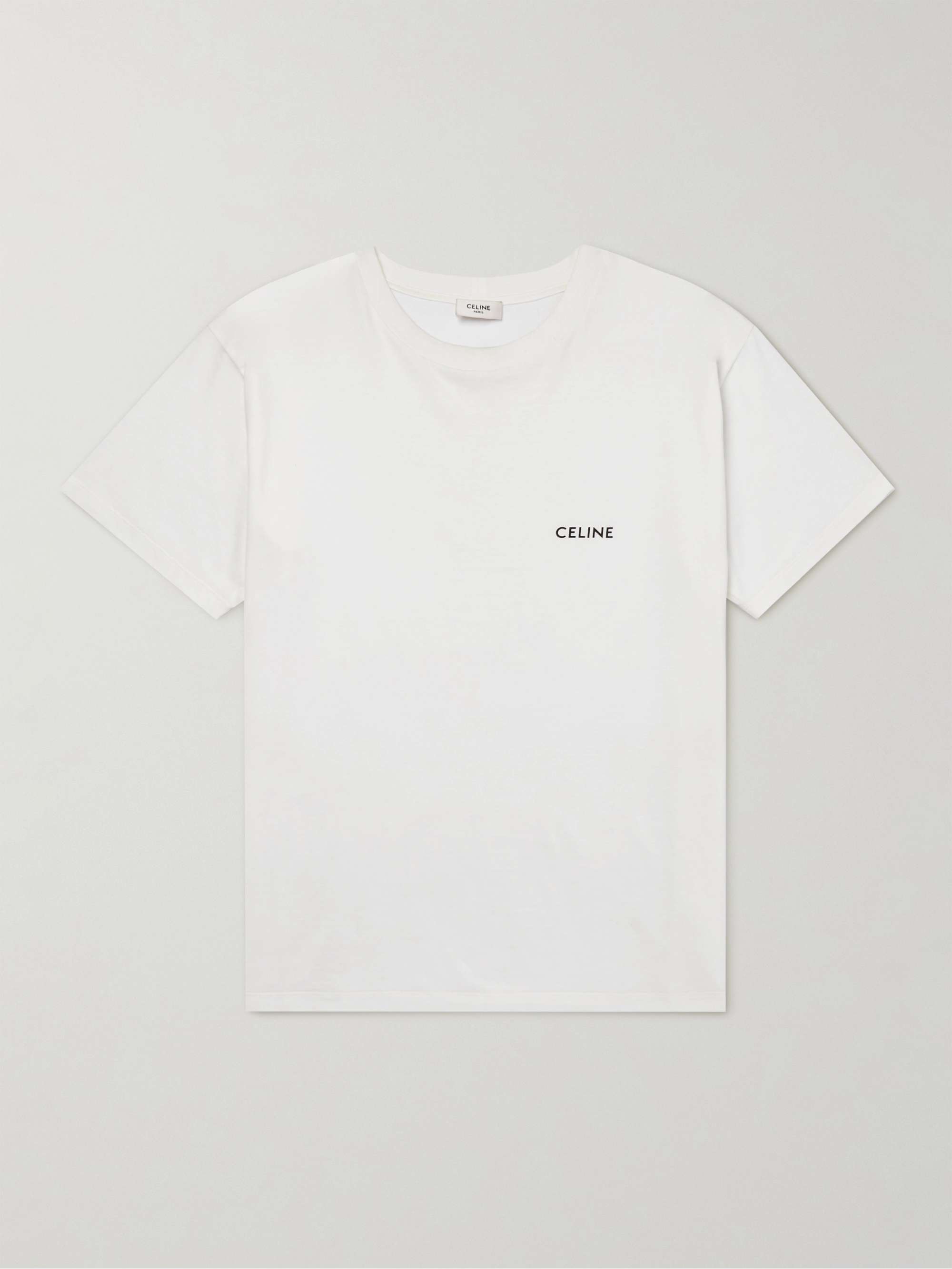 CELINE HOMME Logo-Embroidered Cotton-Jersey T-Shirt | MR PORTER