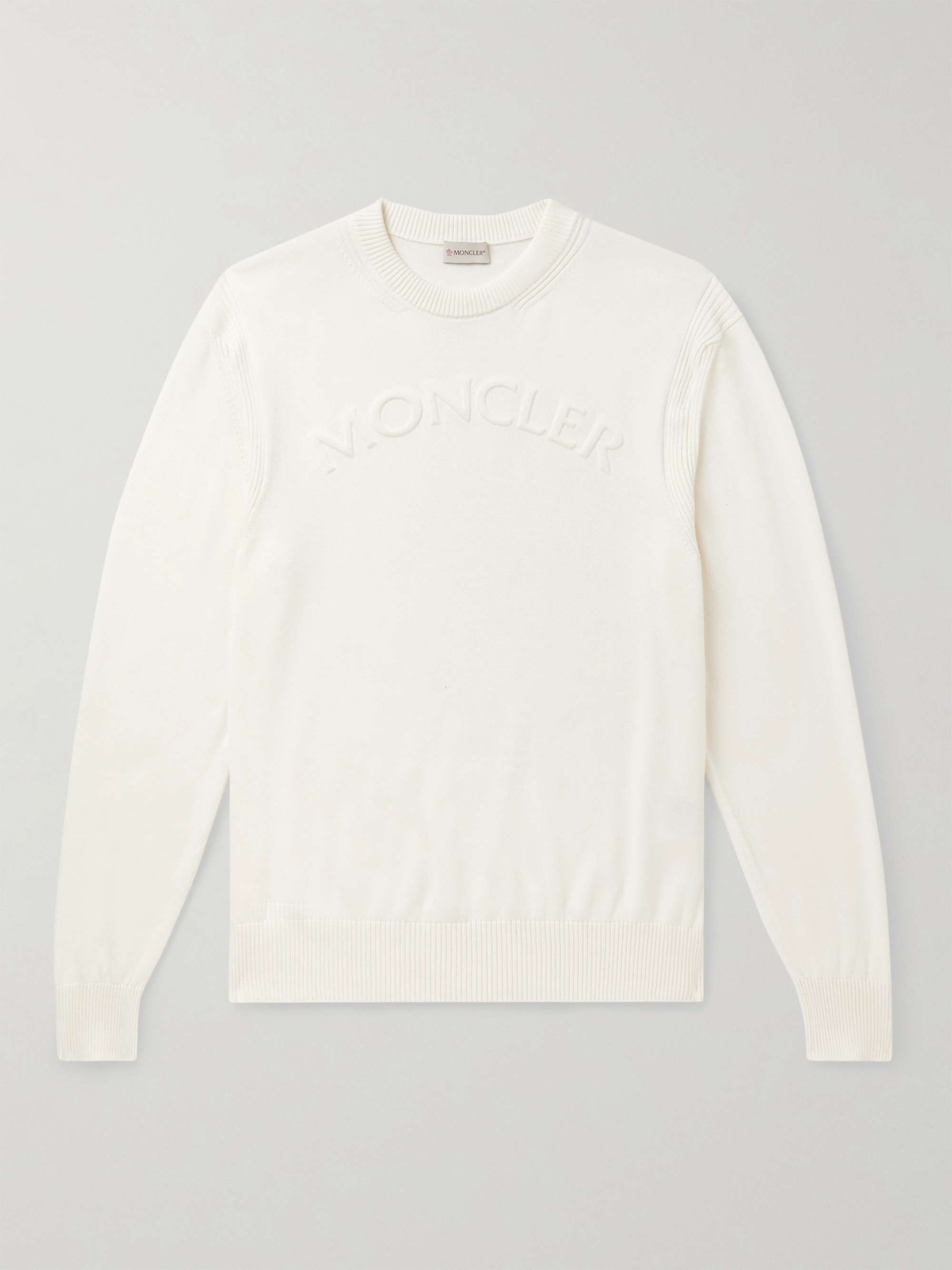 MONCLER Logo-Embossed Cotton Sweater for Men | MR PORTER