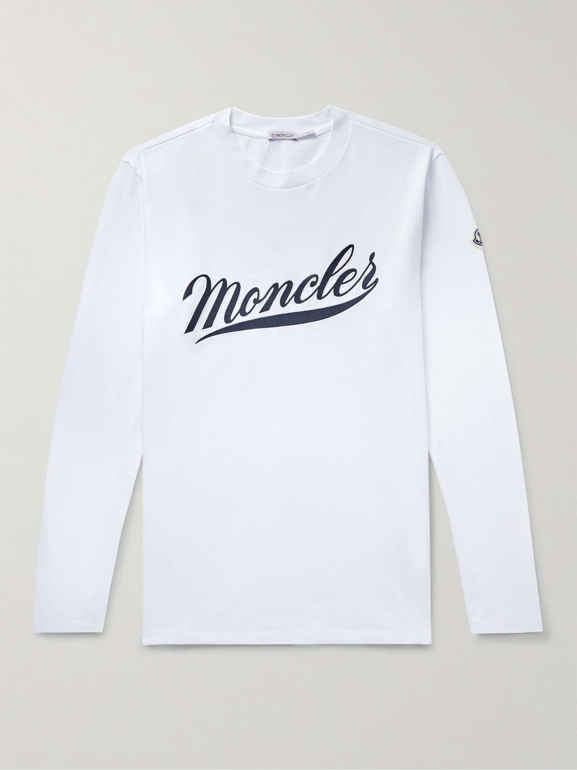 MONCLER Logo-Embroidered Cotton-Jersey T-shirt for Men | MR PORTER