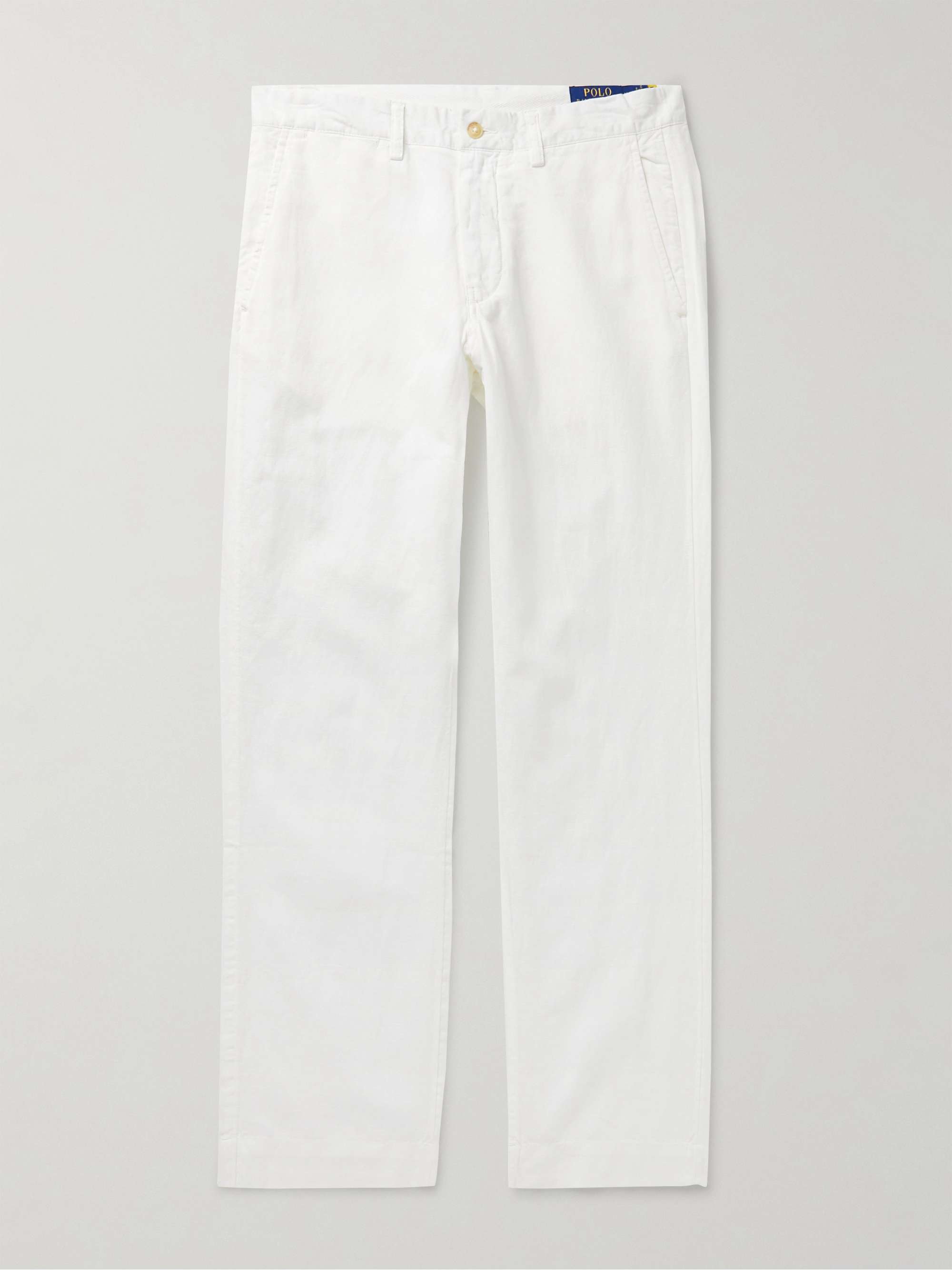 POLO RALPH LAUREN Slim-Fit Straight-Leg Linen and Cotton-Blend Trousers |  MR PORTER