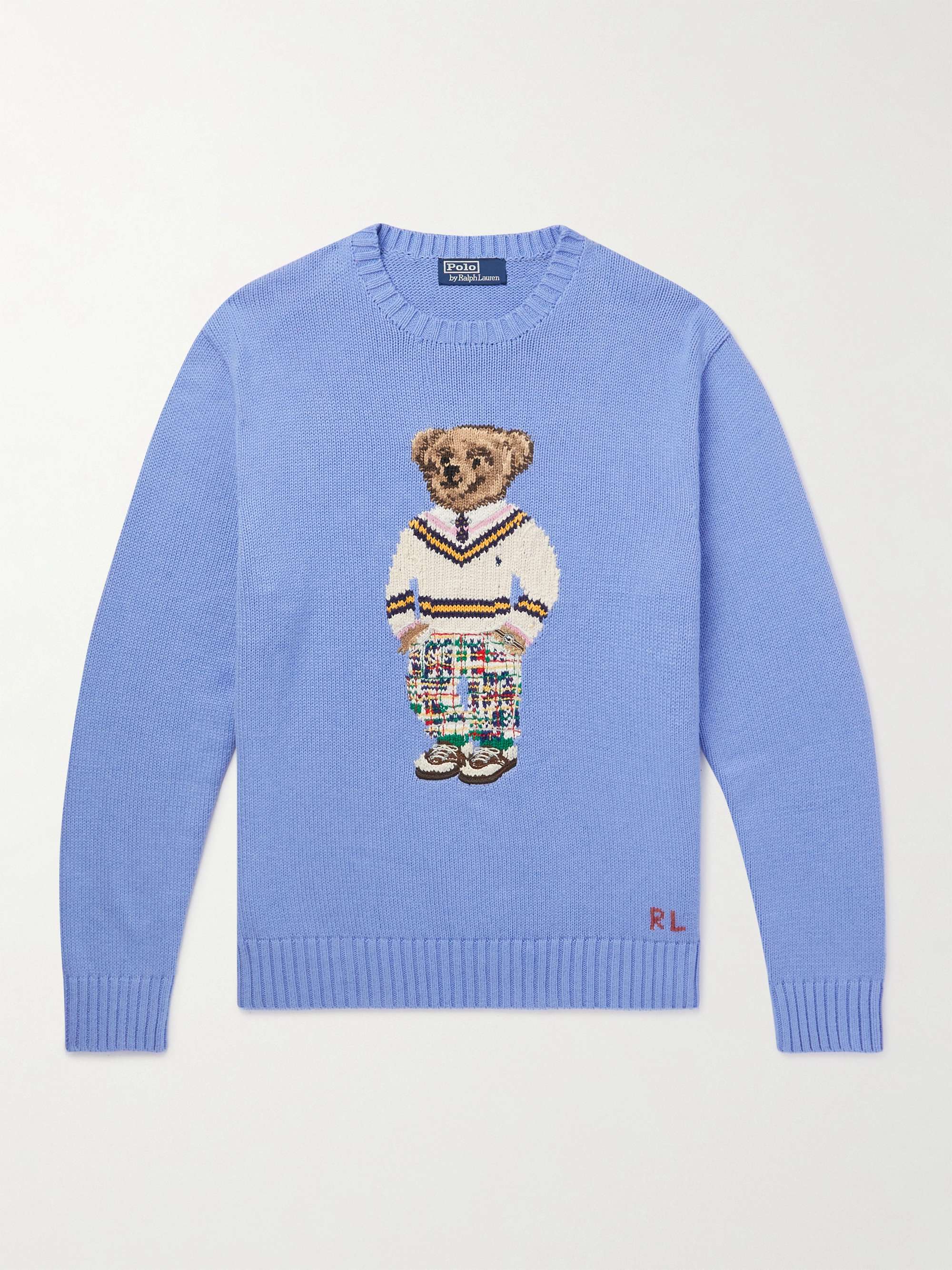 POLO RALPH LAUREN Logo-Jacquard Cotton Sweater for Men | MR PORTER