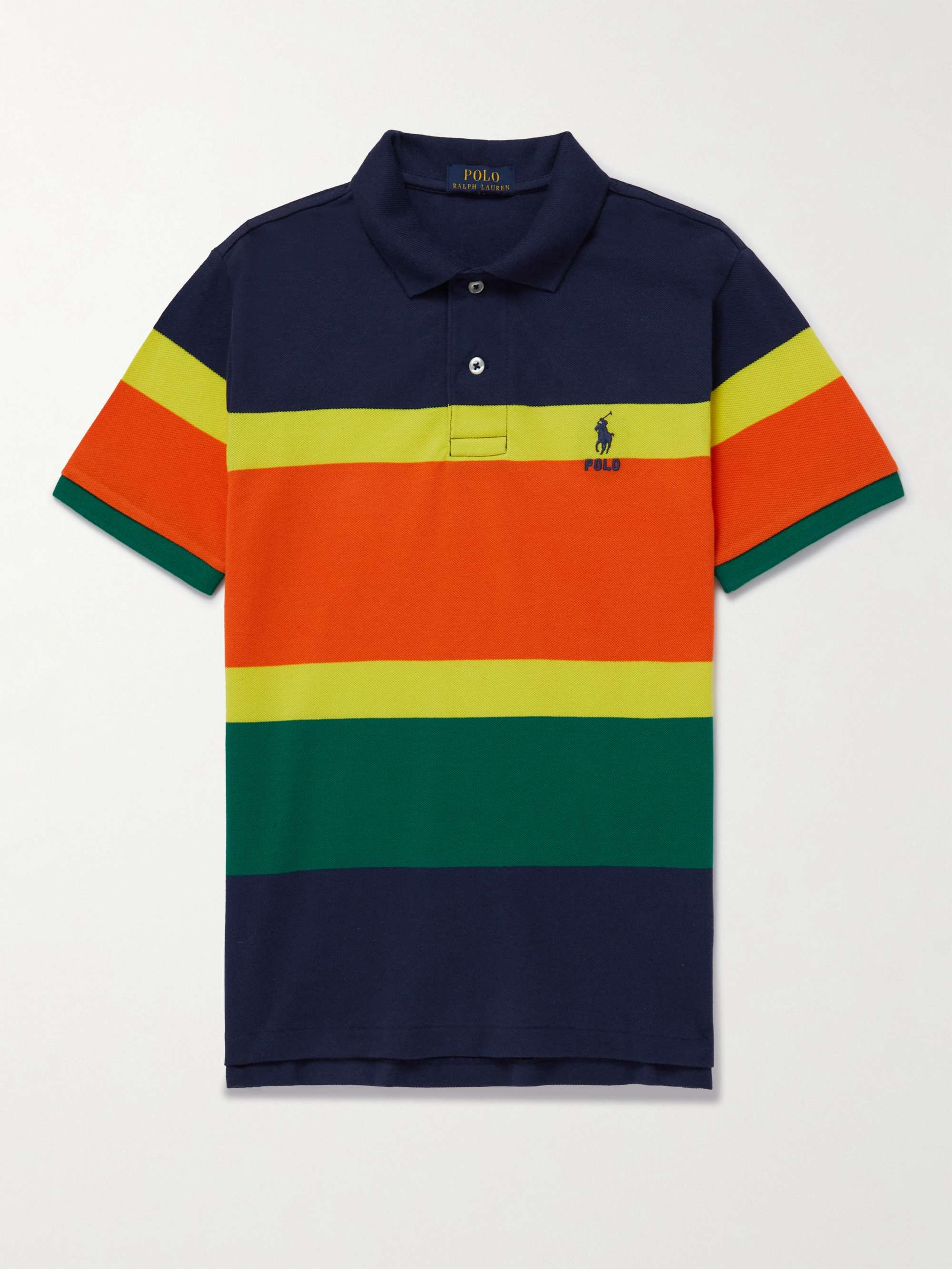 POLO RALPH LAUREN KIDS Logo-Embroidered Striped Cotton-Piqué Polo Shirt |  MR PORTER
