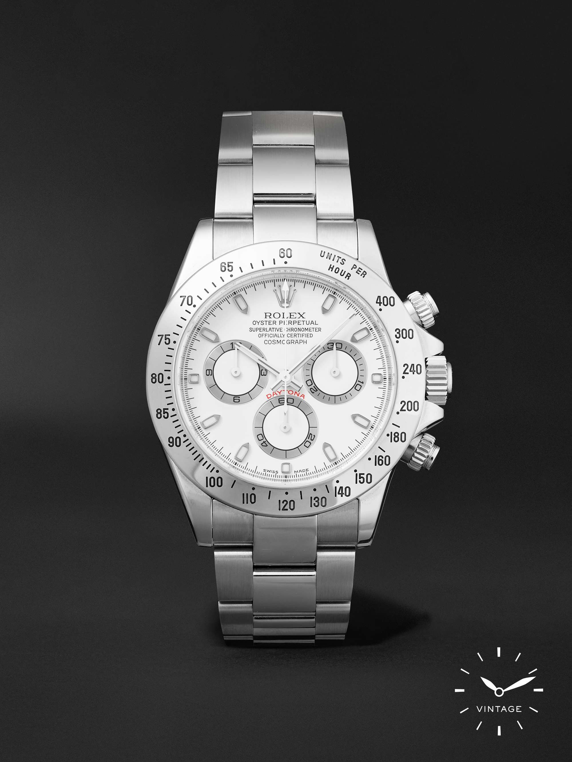 White Vintage 2000-2001 Rolex Daytona Automatic Chronograph 40mm  Oystersteel Watch, Ref. No. 116520 | WIND VINTAGE | MR PORTER