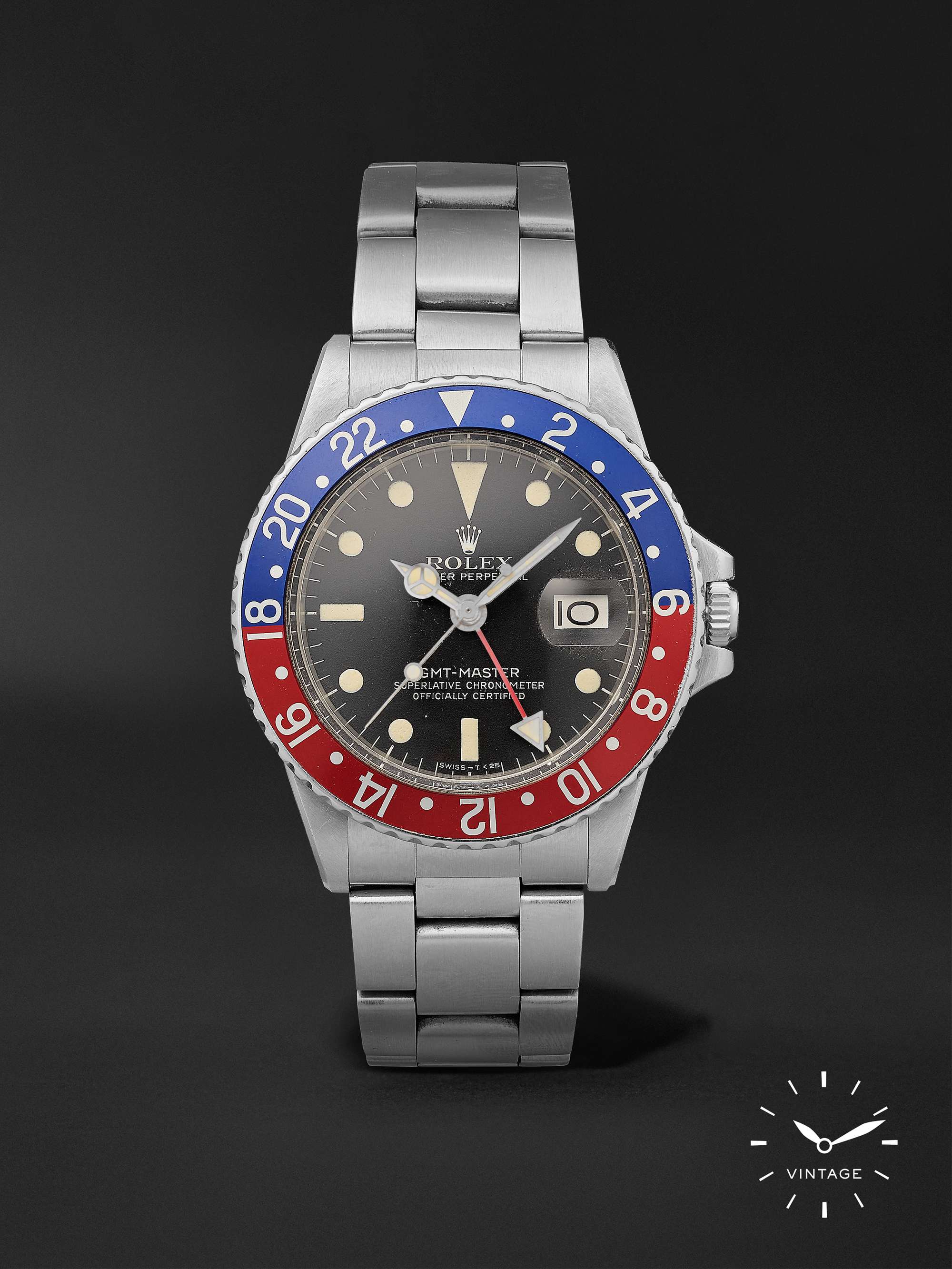 Black Vintage 1978 Rolex GMT-Master I Automatic 40mm Oystersteel Watch,  Ref. No. 1675 | WIND VINTAGE | MR PORTER