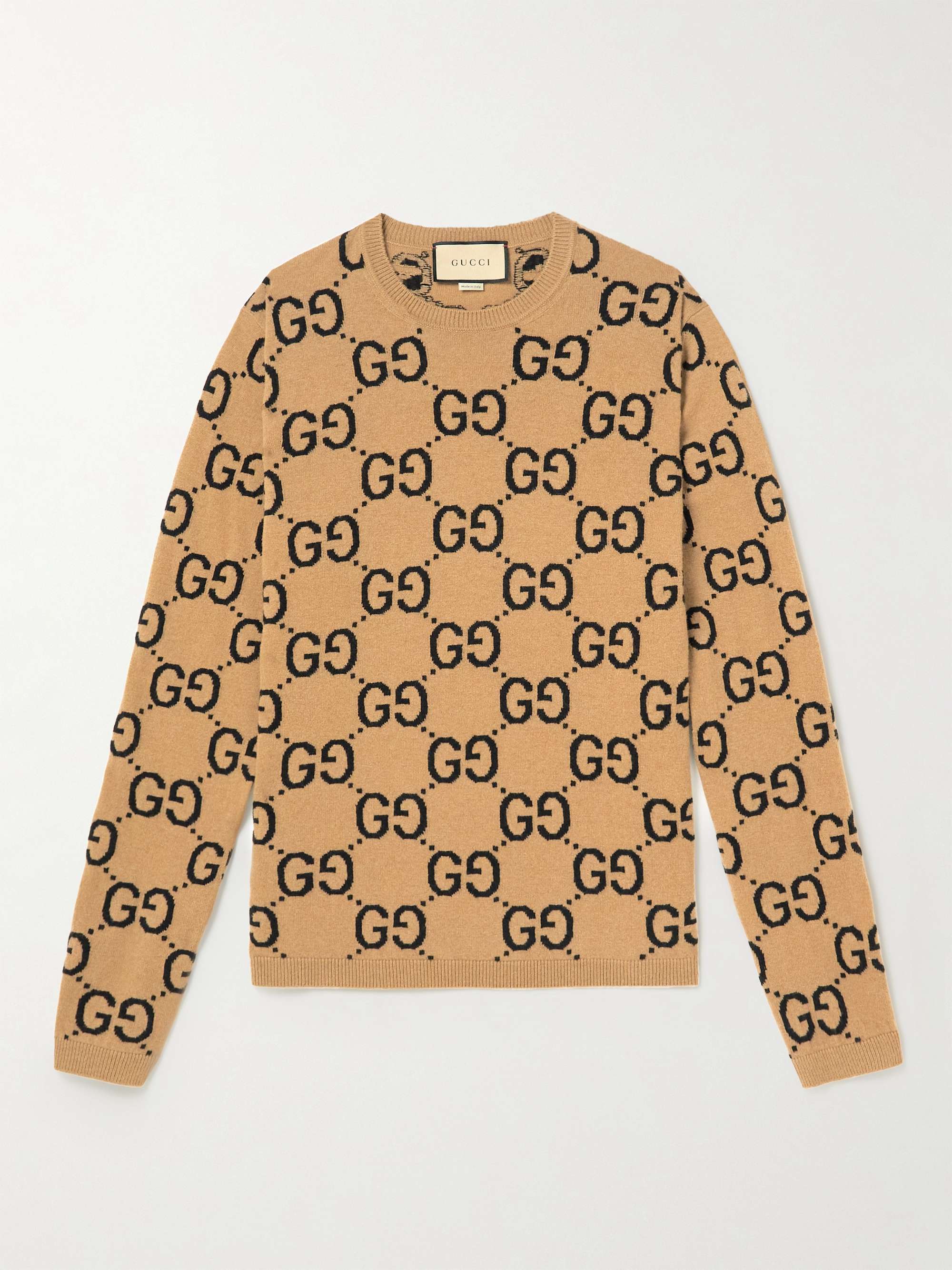 GUCCI Logo-Jacquard Wool Sweater | MR PORTER
