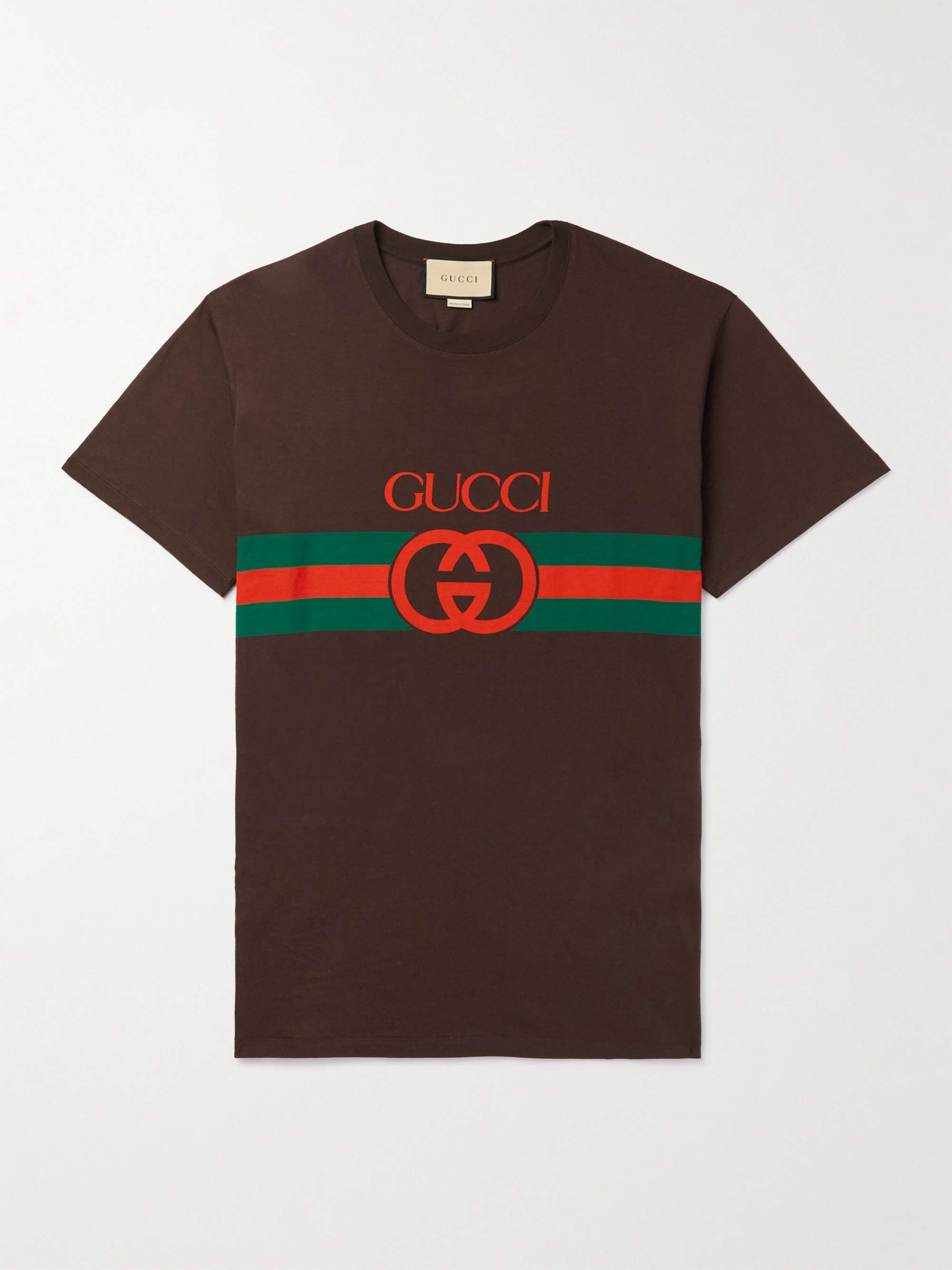GUCCI Logo-Print Cotton-Jersey T-Shirt | MR PORTER