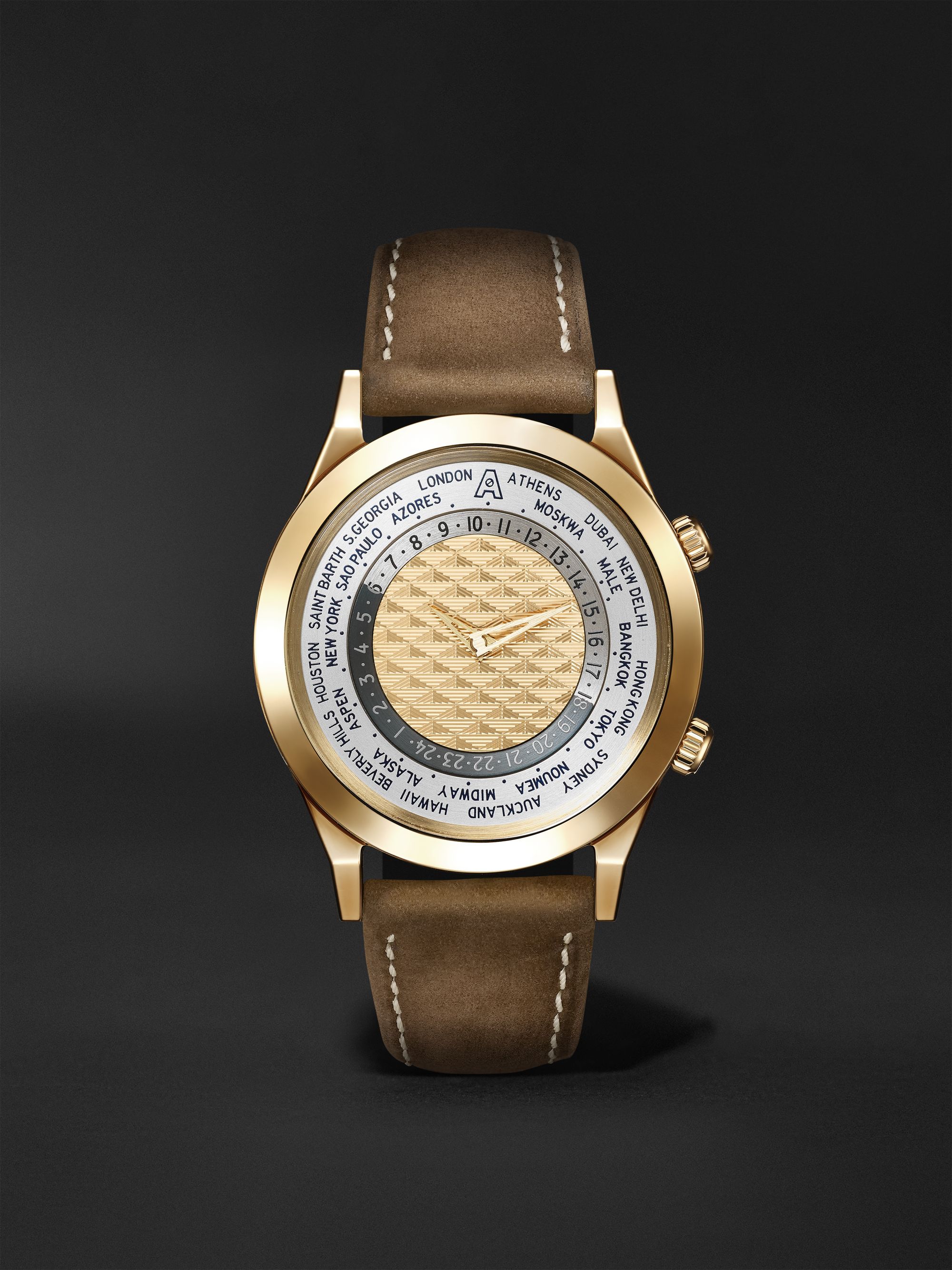 ANDERSEN GENEVE Tempus Terrae Limited Edition Automatic 39mm 18-Karat Gold  and Suede Watch for Men | MR PORTER