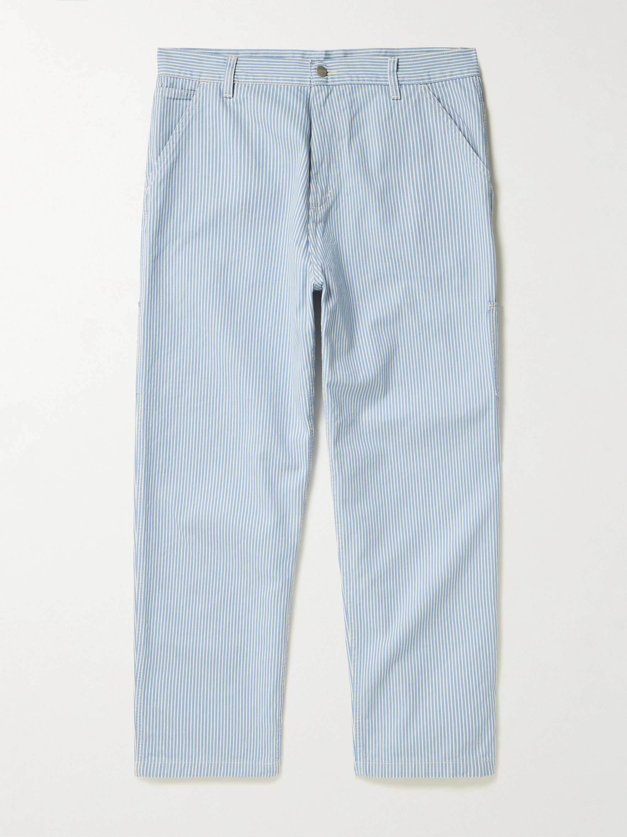 CARHARTT WIP Terrell Straight-Leg Logo-Appliquéd Striped Cotton-Canvas  Trousers for Men | MR PORTER