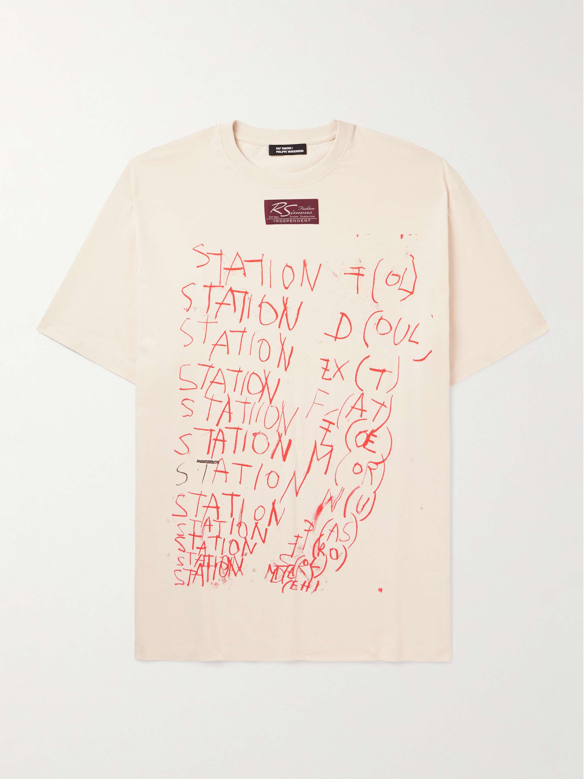 RAF SIMONS + Philippe Vandenberg Station Printed Cotton-Jersey T-Shirt for  Men | MR PORTER