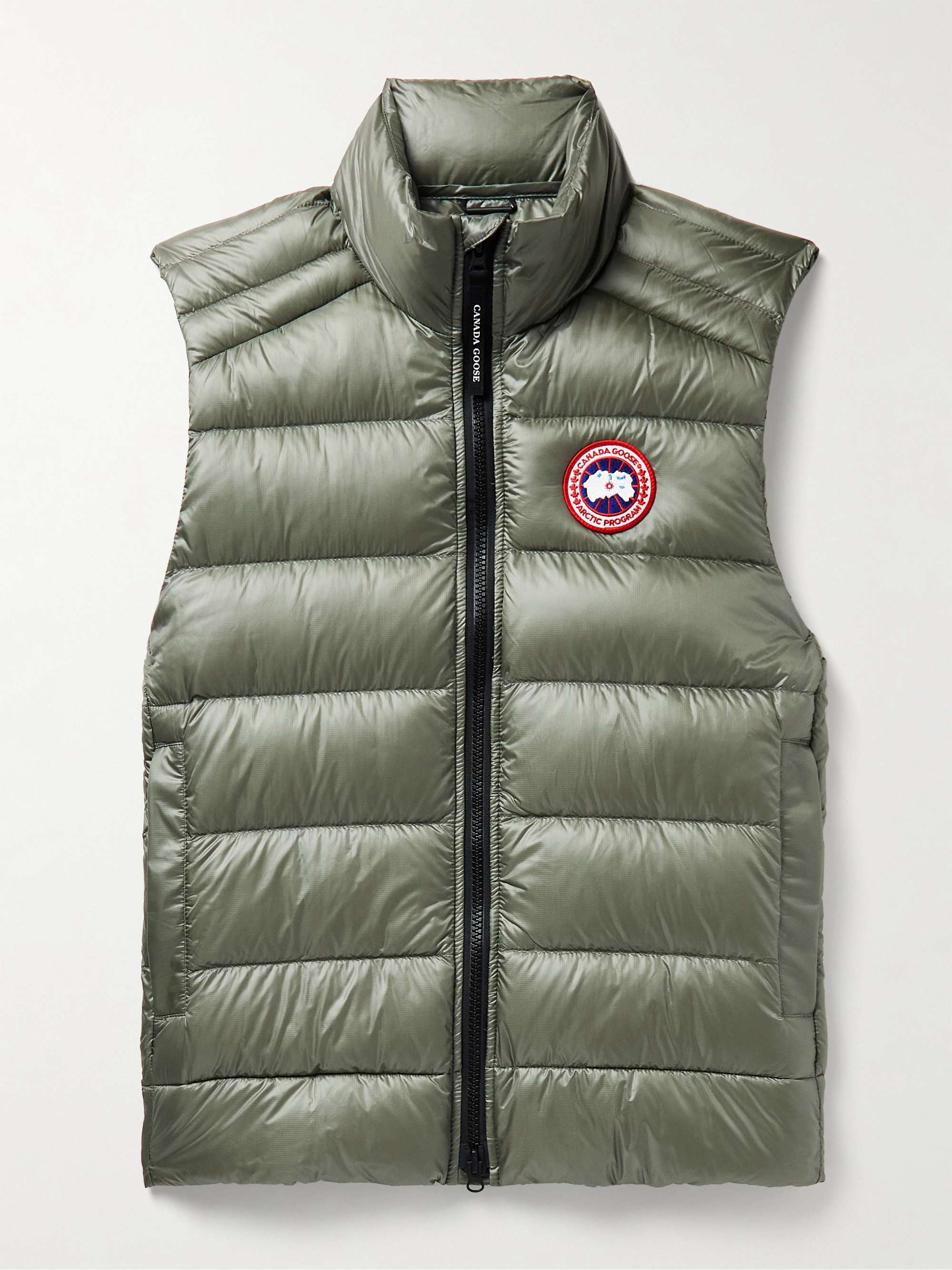 Gray green Crofton Slim-Fit Quilted Recycled Nylon-Ripstop Down Gilet | CANADA  GOOSE | MR PORTER