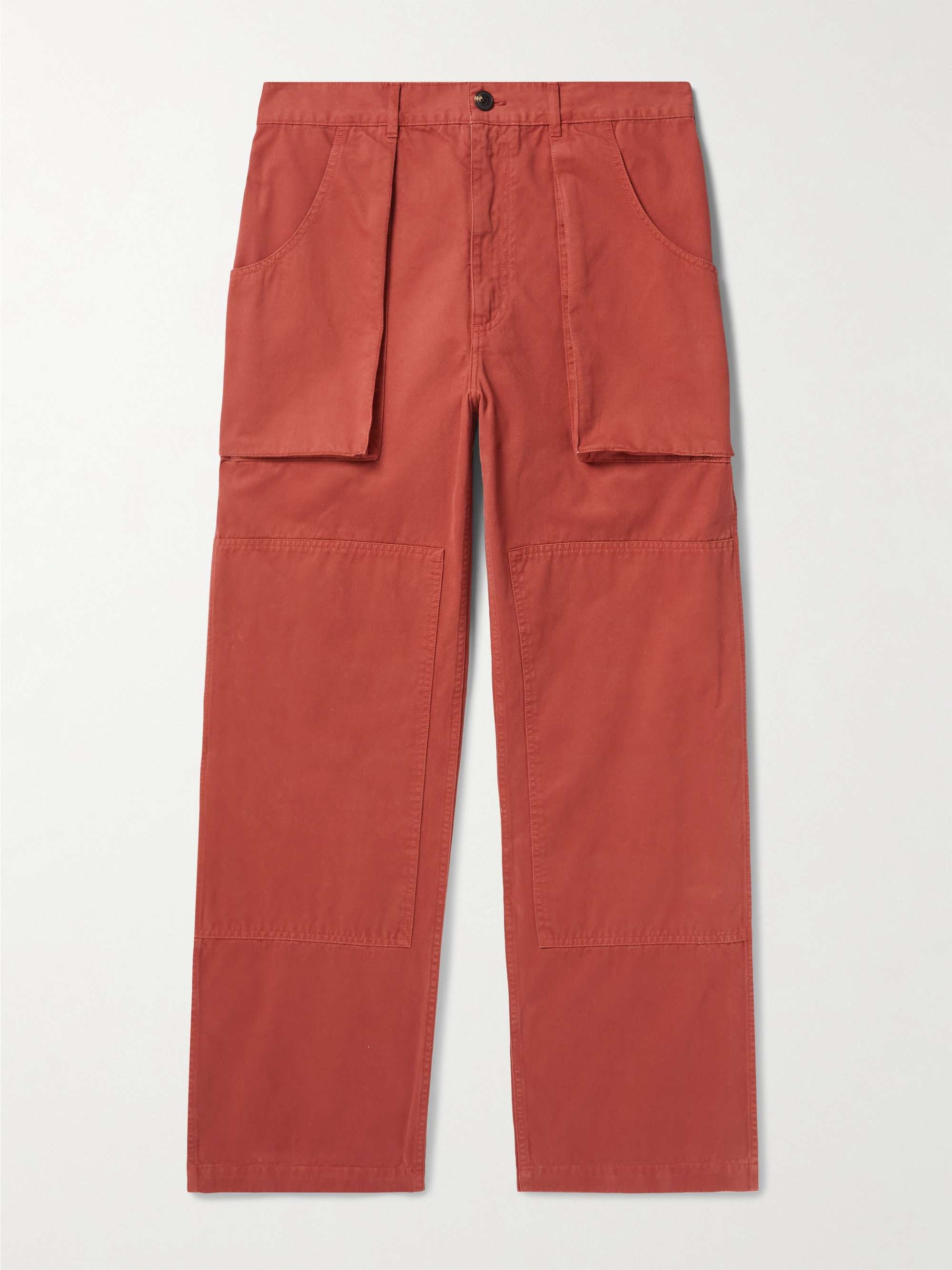 MILES LEON Garden Double-Knee Straight-Leg Organic Cotton-Twill Trousers  for Men | MR PORTER