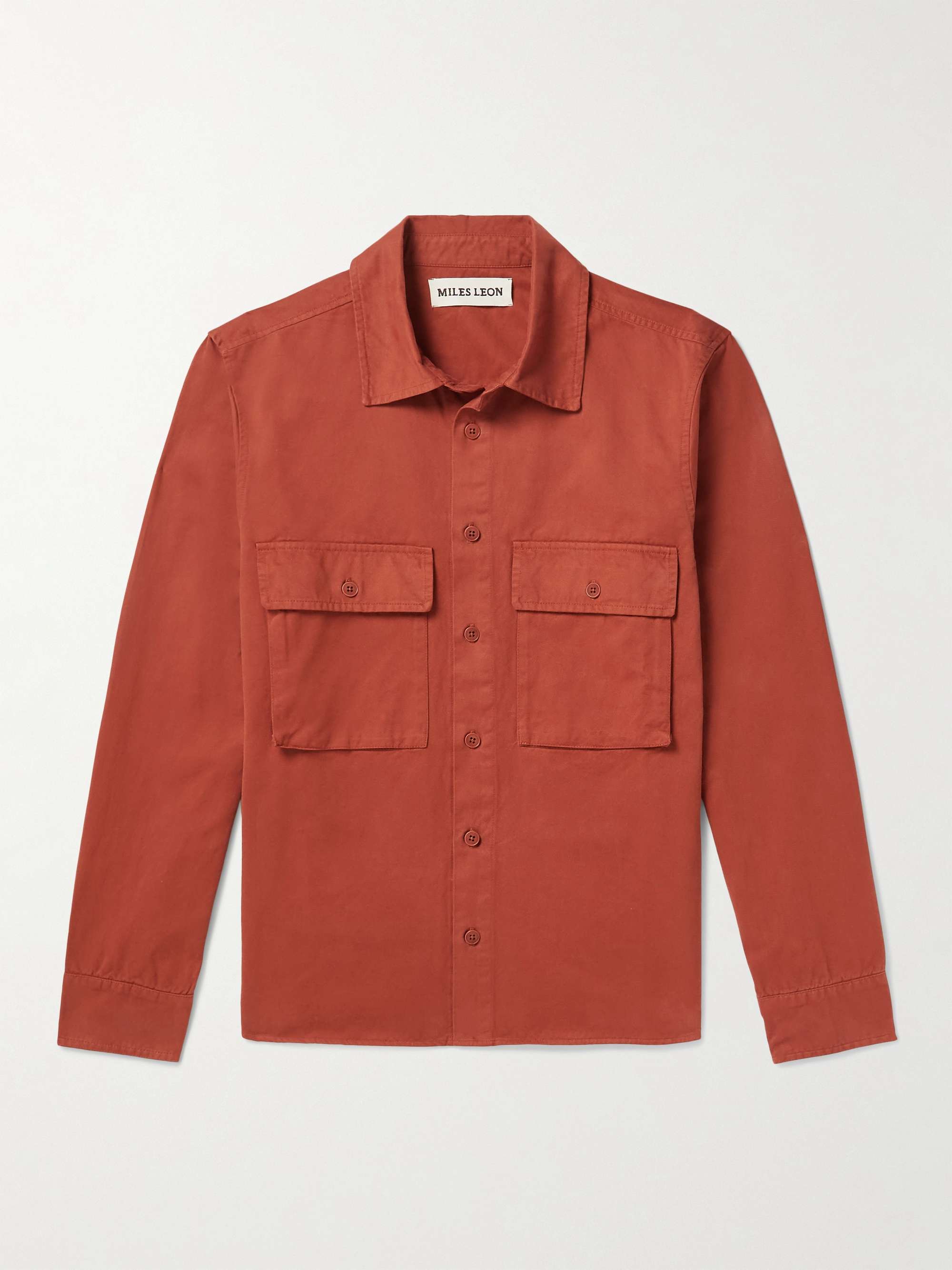 MILES LEON Bellow Garment-Dyed Organic Cotton-Twill Shirt | MR PORTER