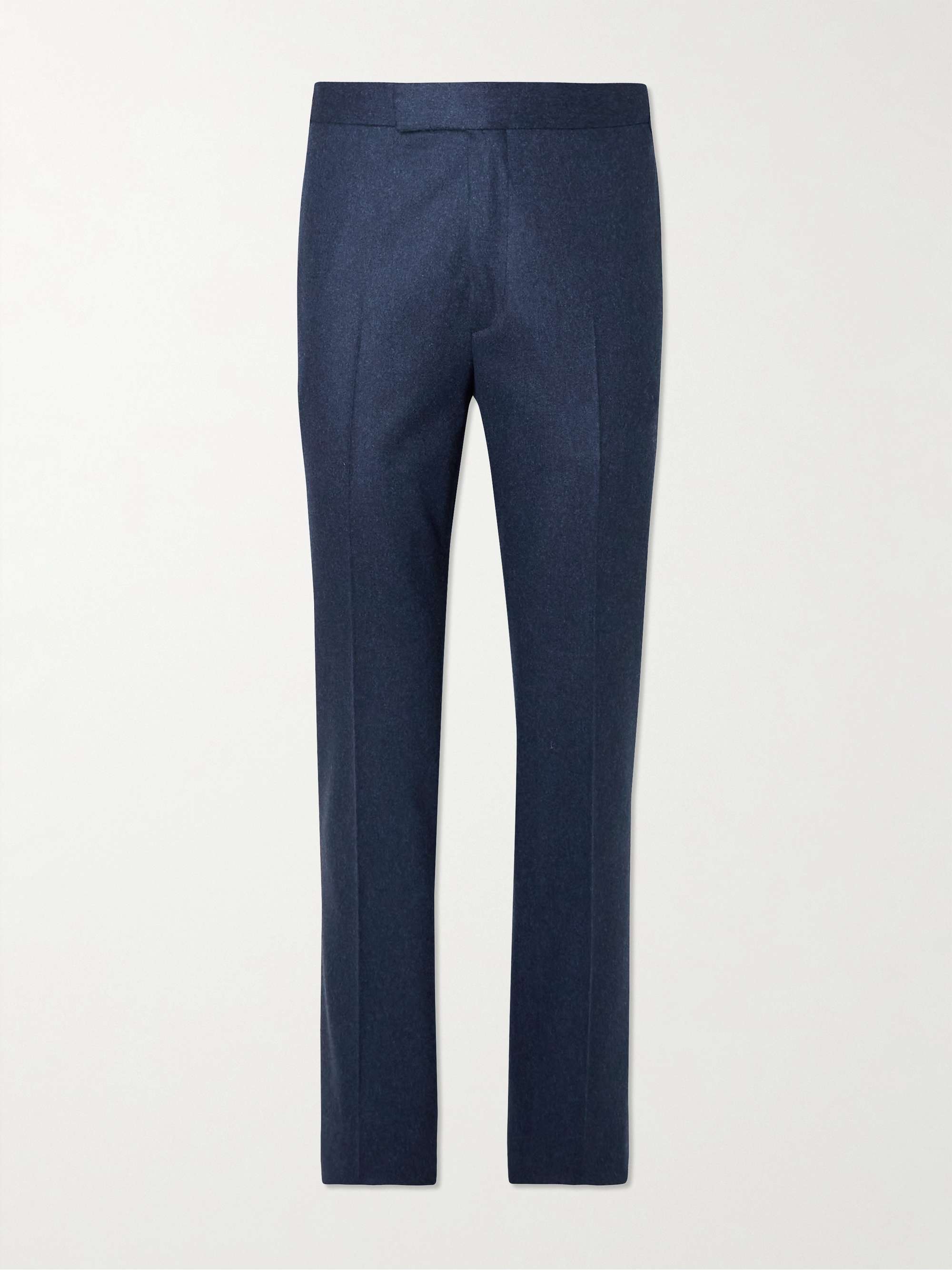 Navy Oxford Slim-Fit Straight-Leg Wool-Flannel Suit Trousers | KINGSMAN |  MR PORTER