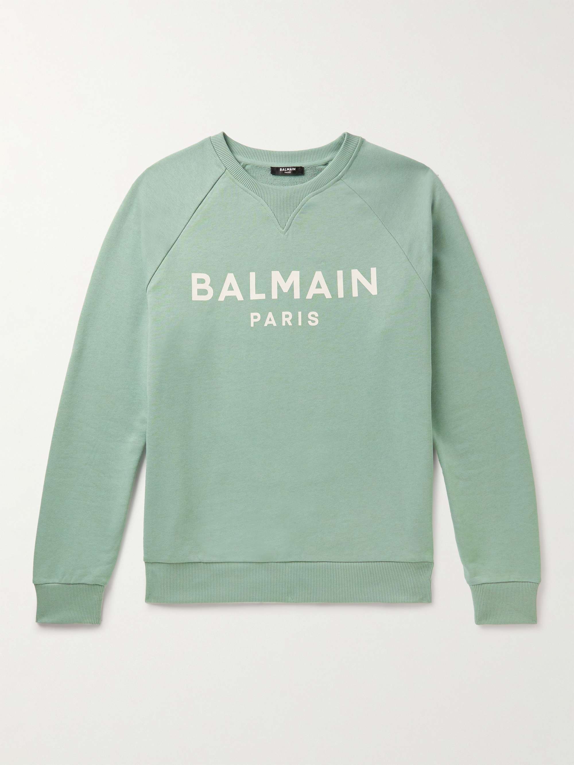 BALMAIN Logo-Print Cotton-Jersey Sweatshirt for Men | MR PORTER