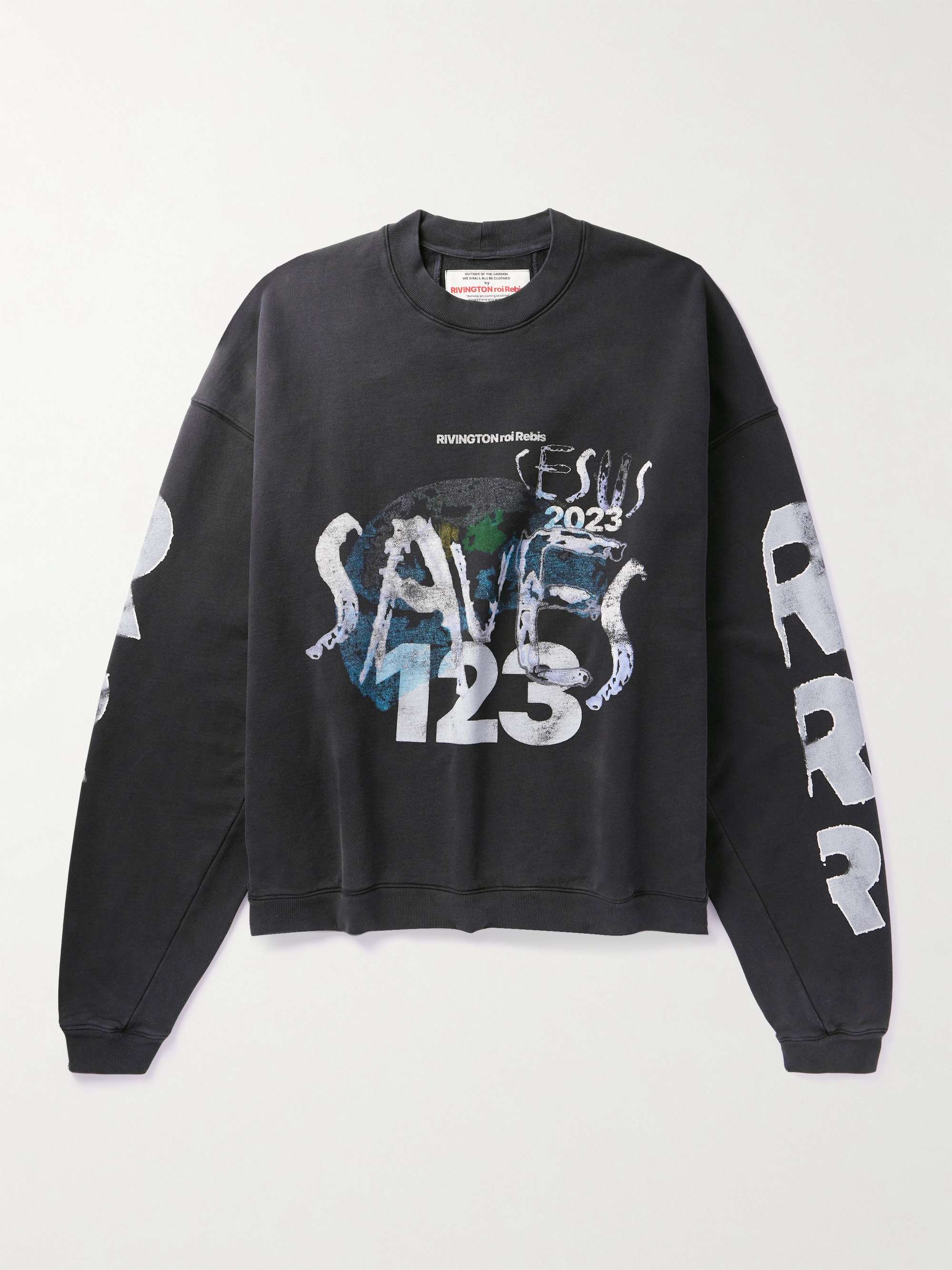 RRR123 Cesus Saves World Tour Logo-Print Cotton-Jersey Sweatshirt for Men |  MR PORTER