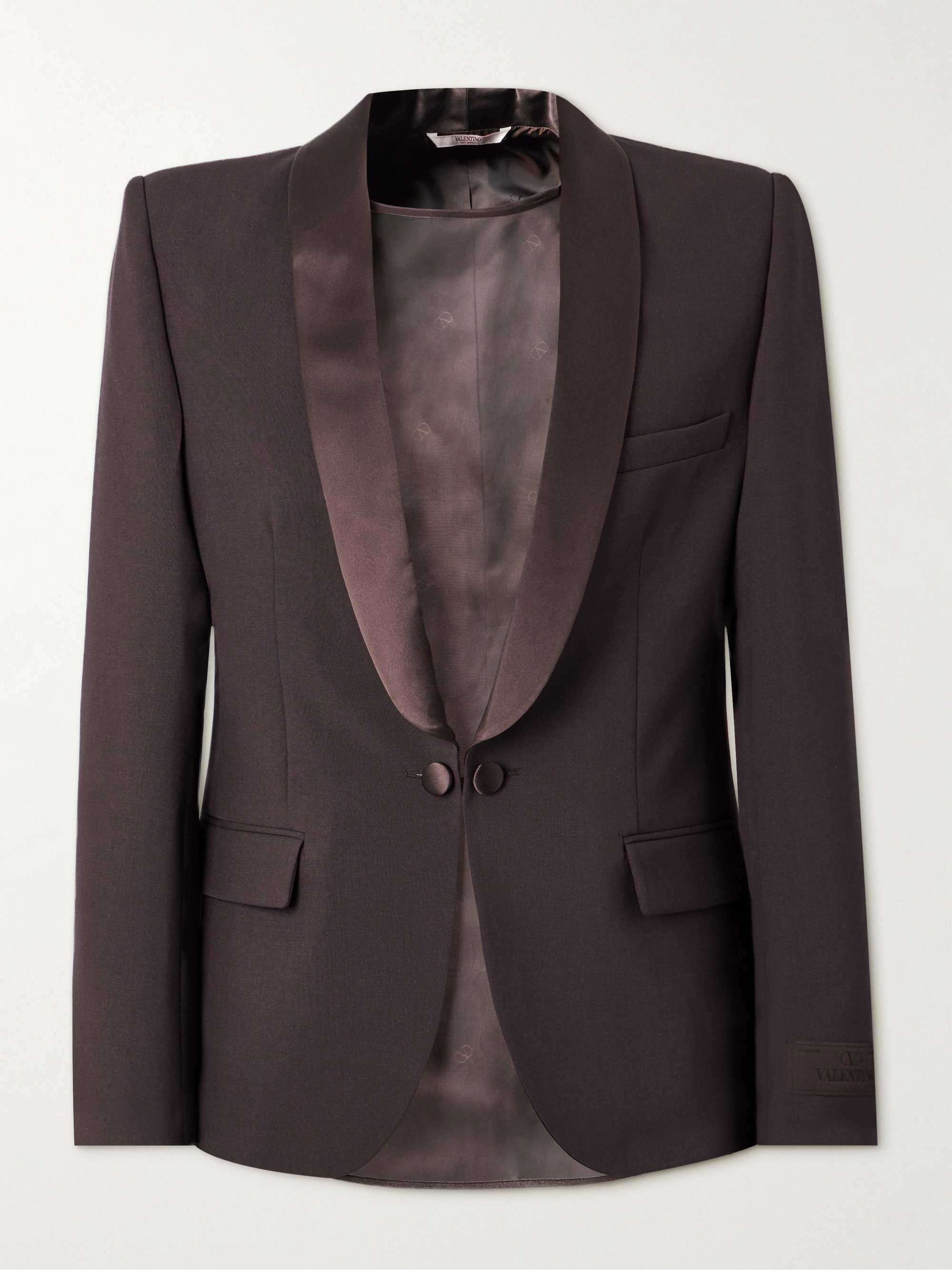 VALENTINO GARAVANI Satin-Trimmed Wool-Blend Blazer for Men | MR PORTER