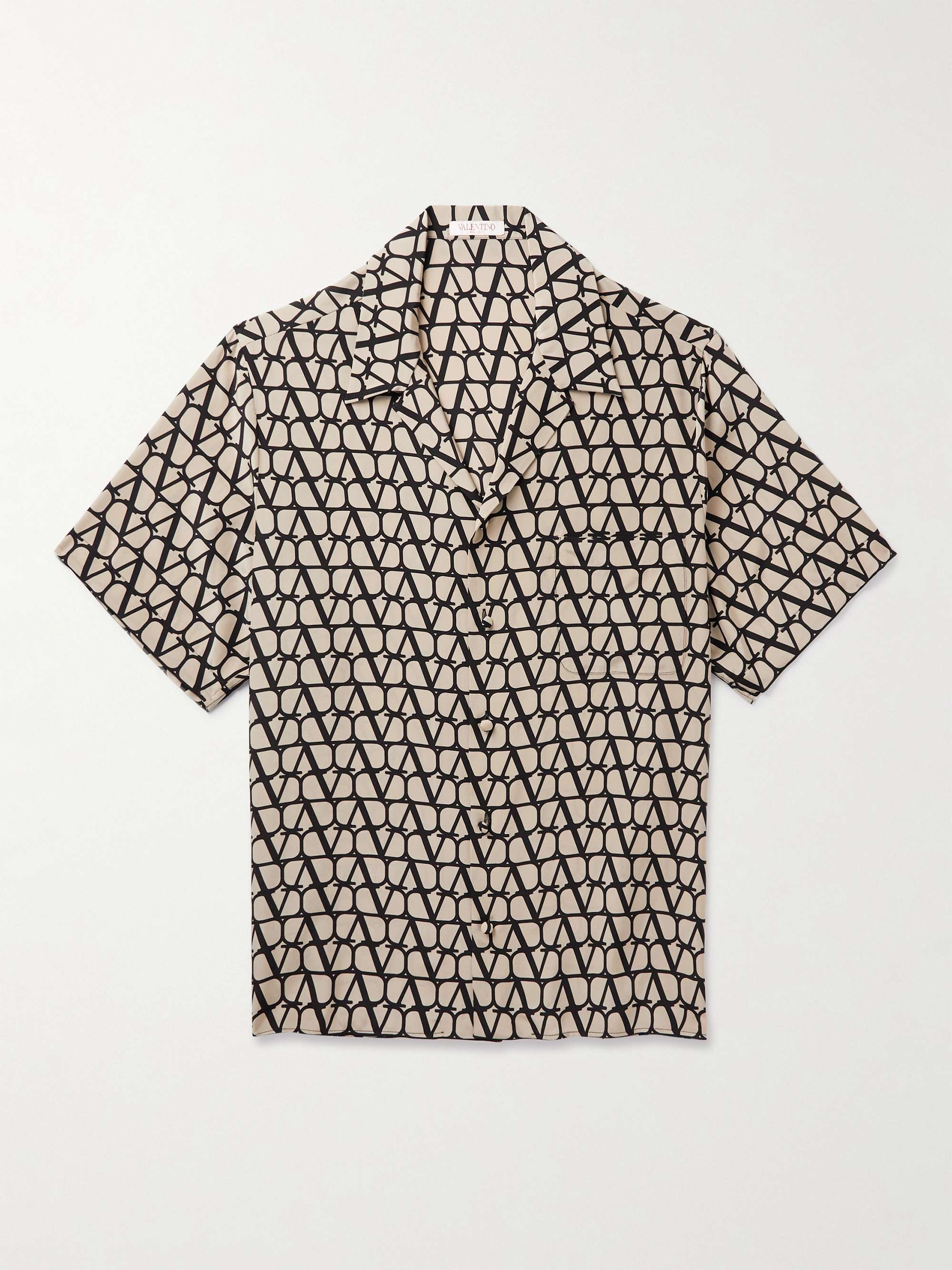 Valentino Silk Bowling Shirt in Pineapple Print Man Pink/White 50