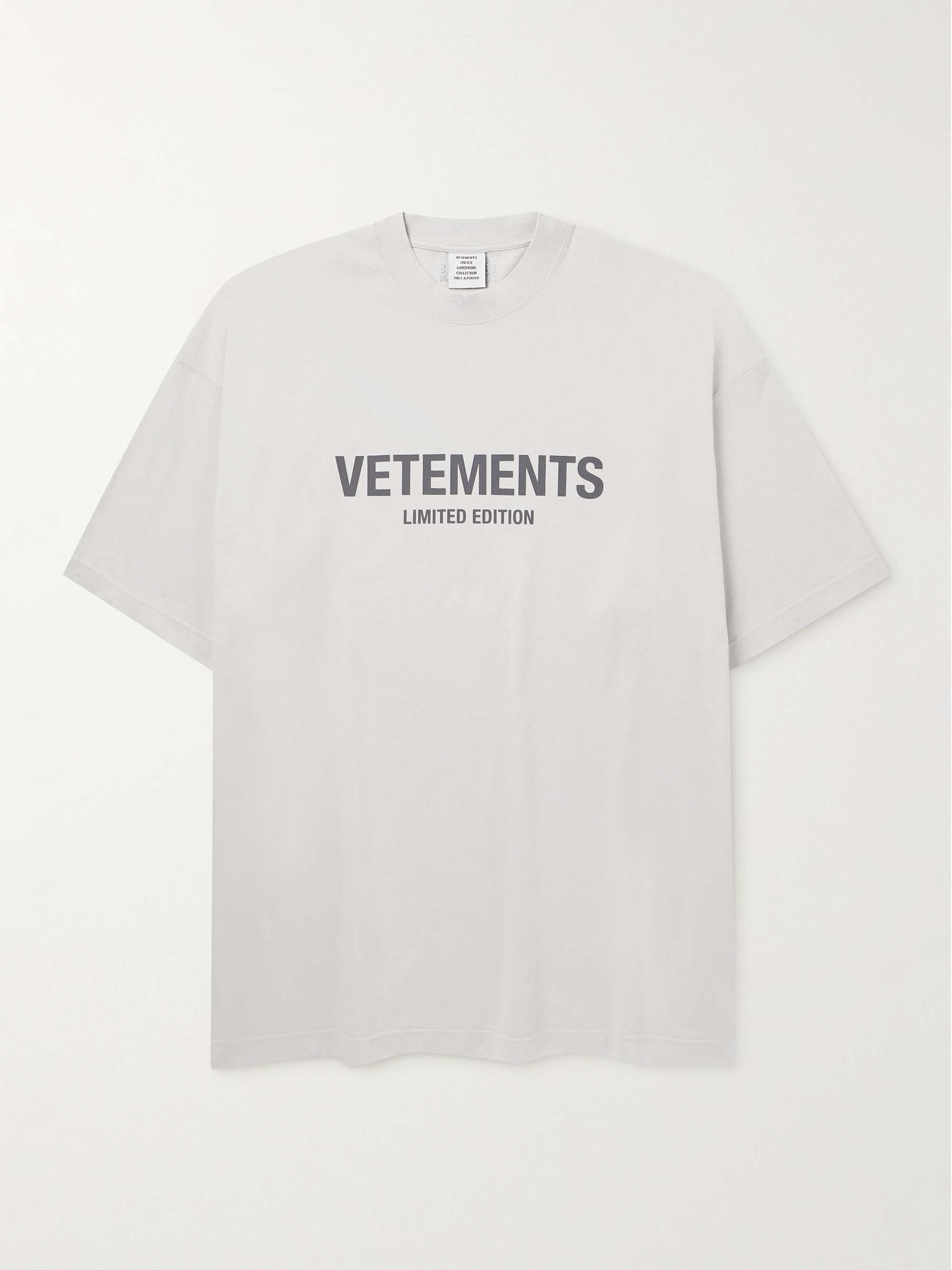 T-shirt oversize in jersey di cotone con logo VETEMENTS da uomo | MR PORTER