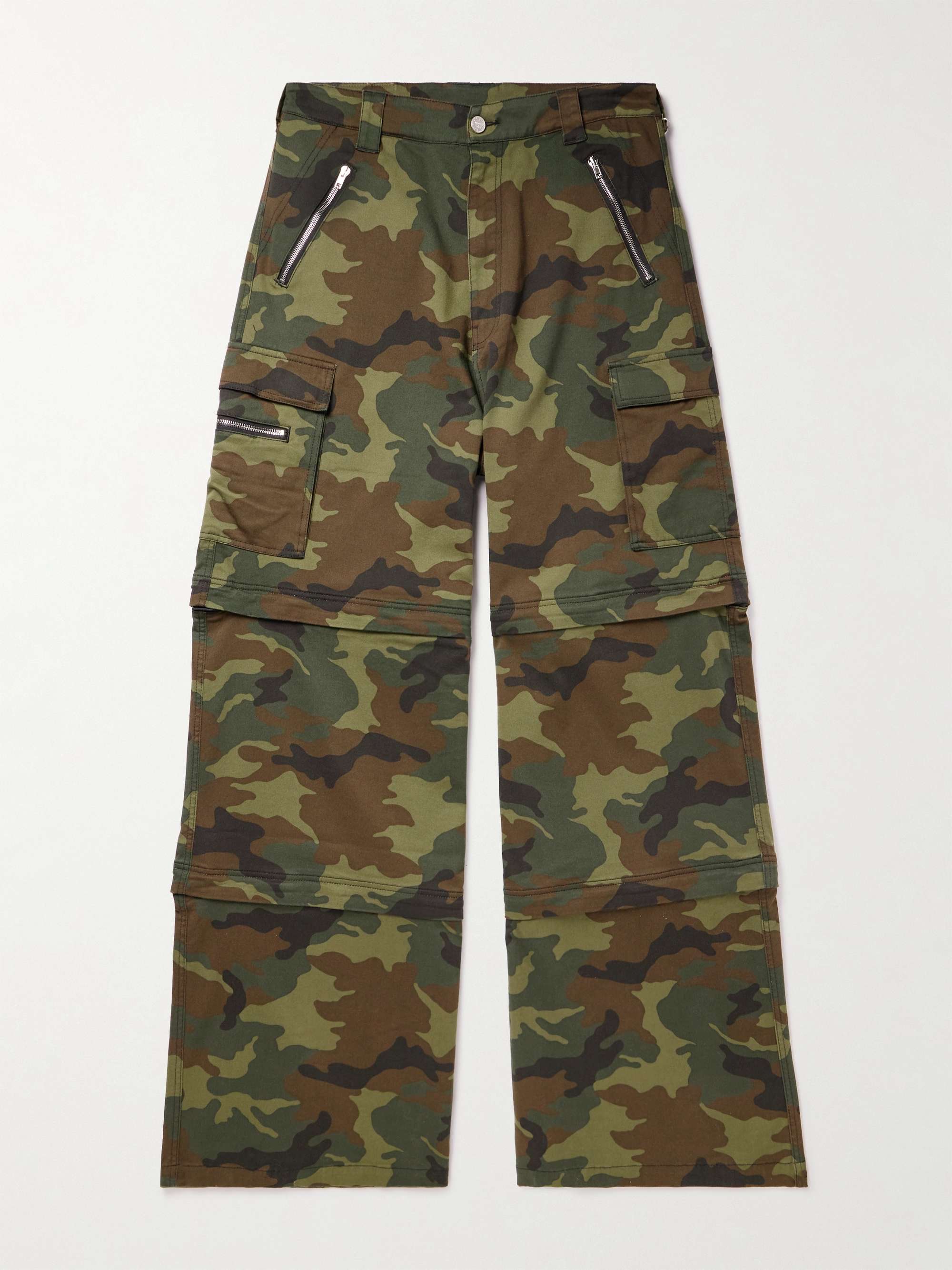 VETEMENTS Wide-Leg Convertible Camouflage-Print Cotton-Twill Cargo Trousers  for Men | MR PORTER