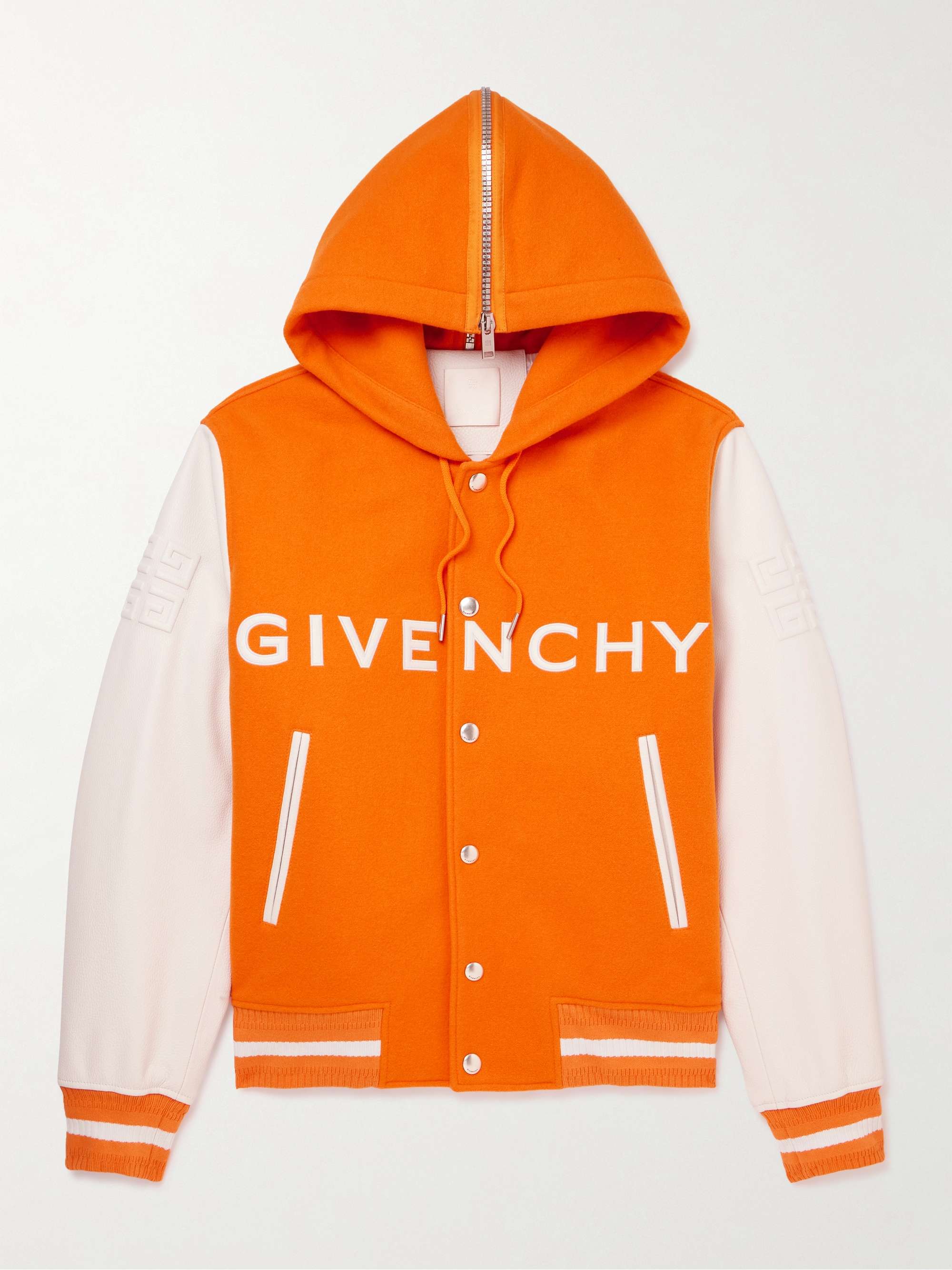 GIVENCHY Logo-Embossed Wool-Blend and Full-Grain Leather Jacket for Men |  MR PORTER