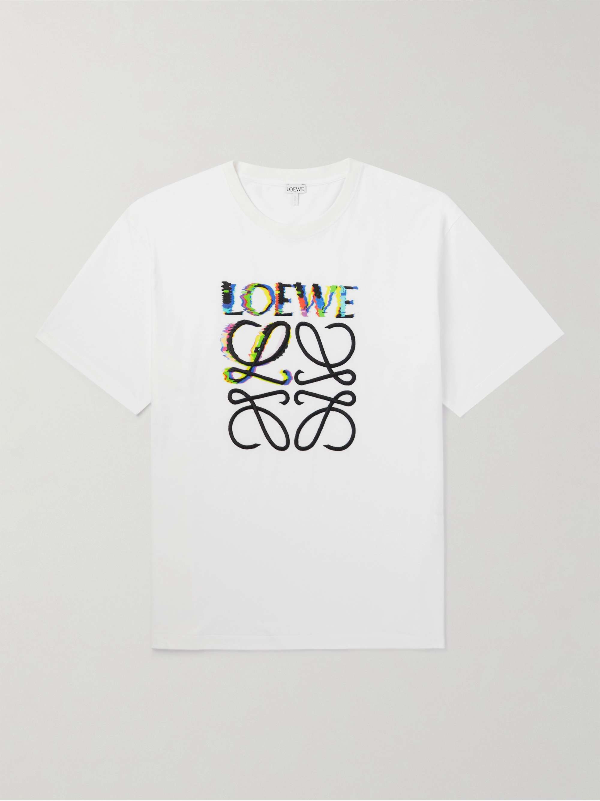 LOEWE Logo Glitch-Print Cotton-Jersey T-Shirt | MR PORTER
