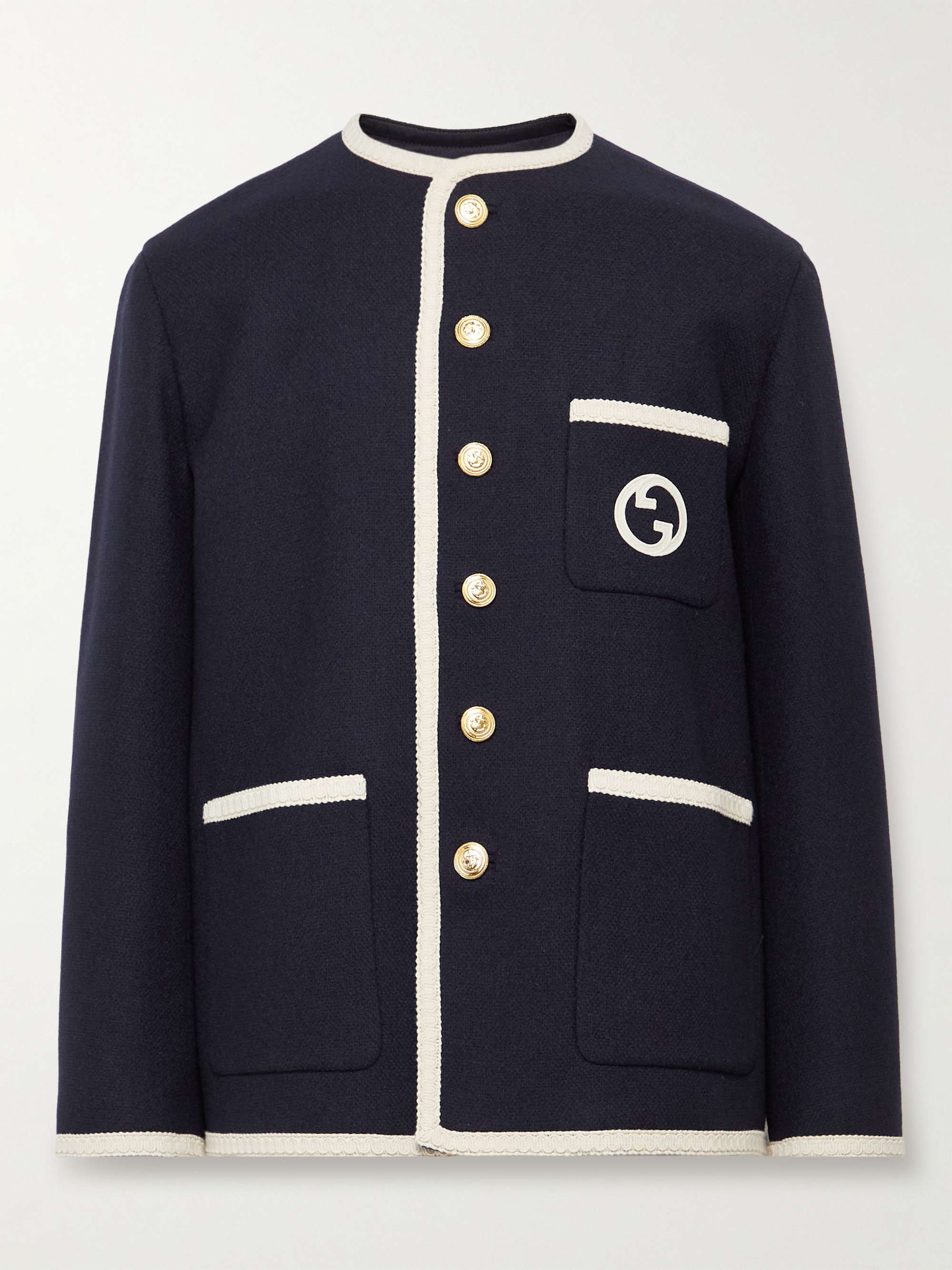 GUCCI Embroidered Wool-Blend Tweed Jacket for Men | MR PORTER