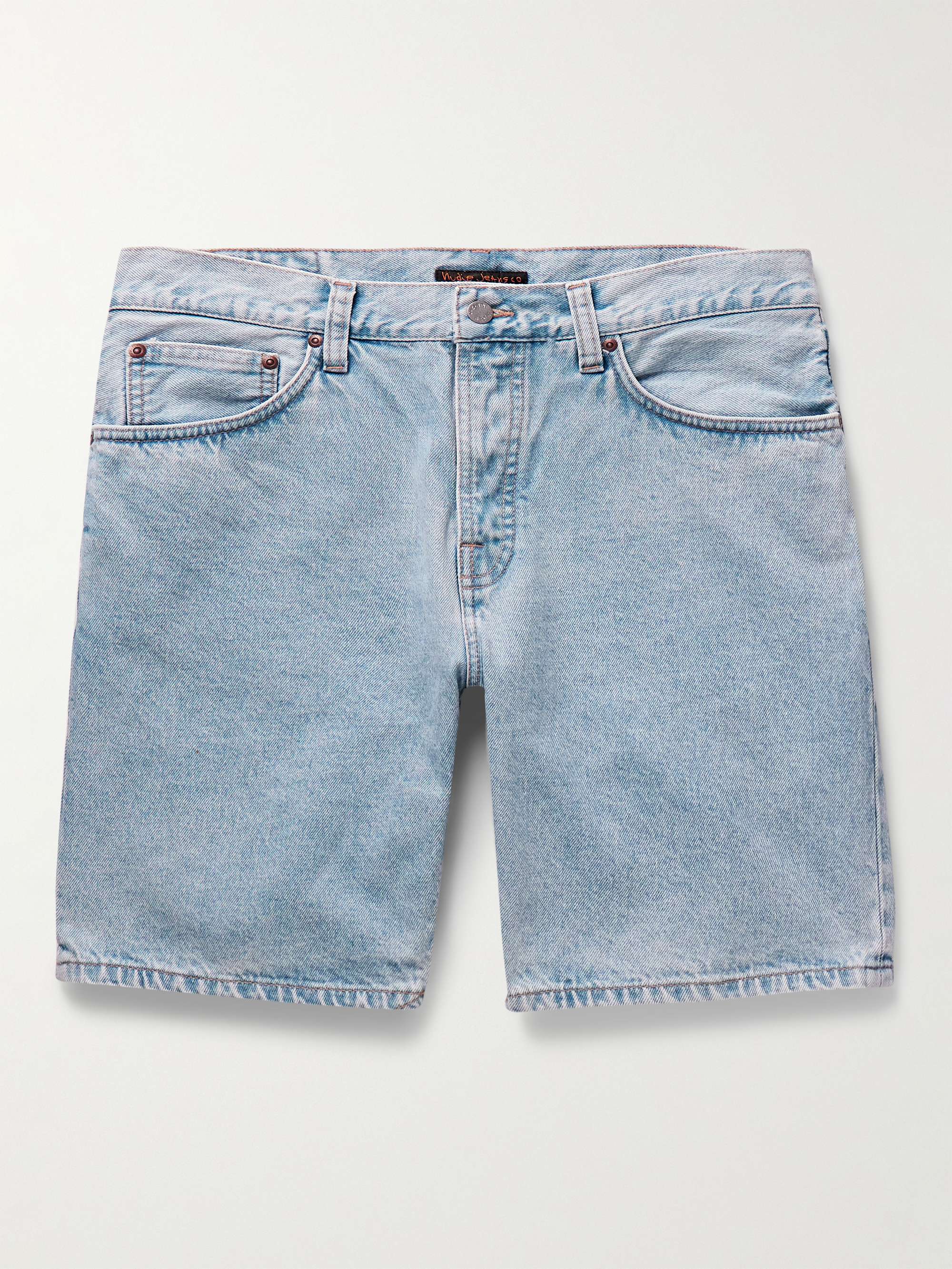 Nudie Jeans Seth Straight-Leg Denim Shorts - Men - Light Denim Shorts - XXL