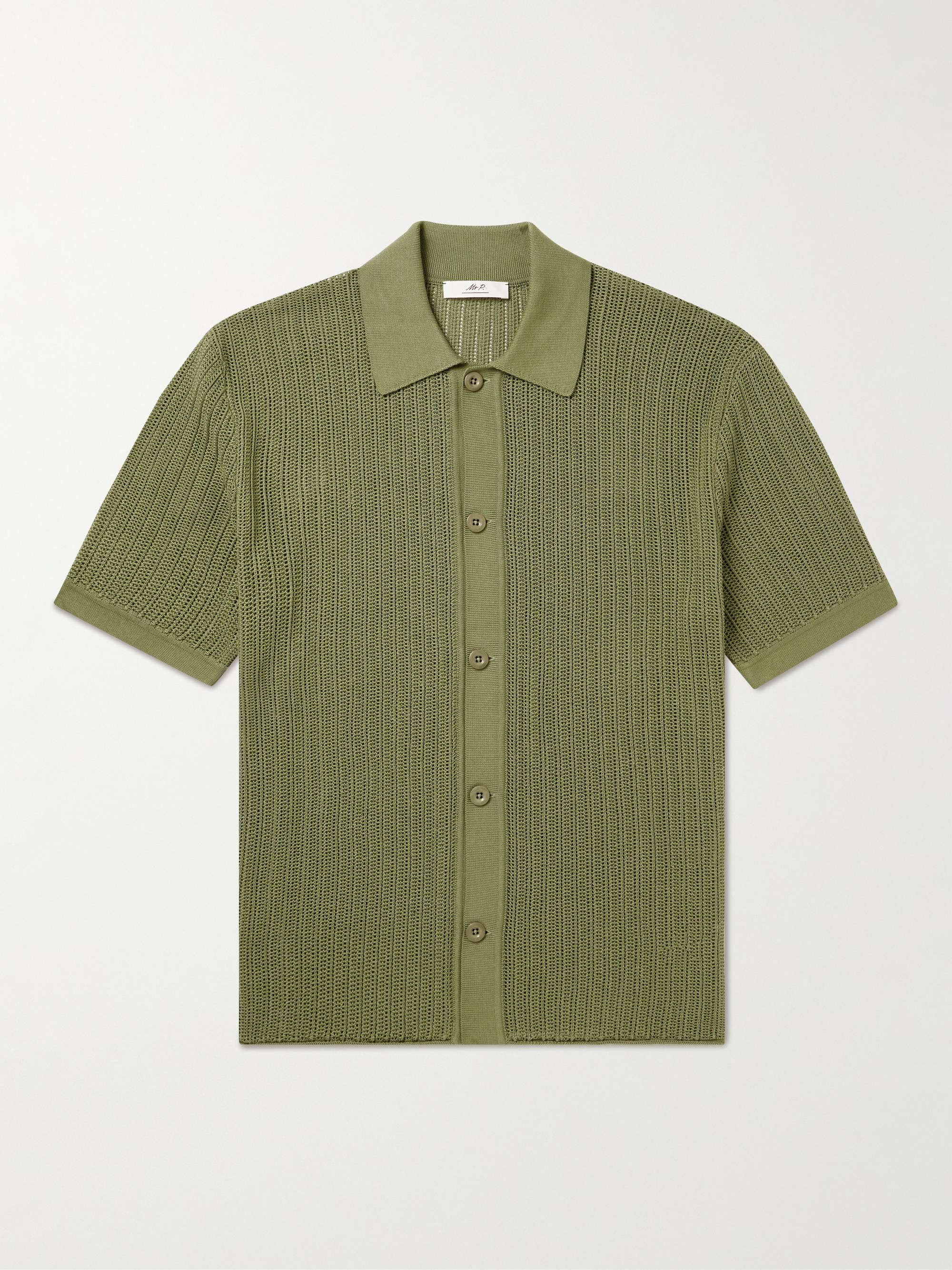 MR P. Cutaway-Collar Crochet-Knit Cotton Shirt for Men | MR PORTER
