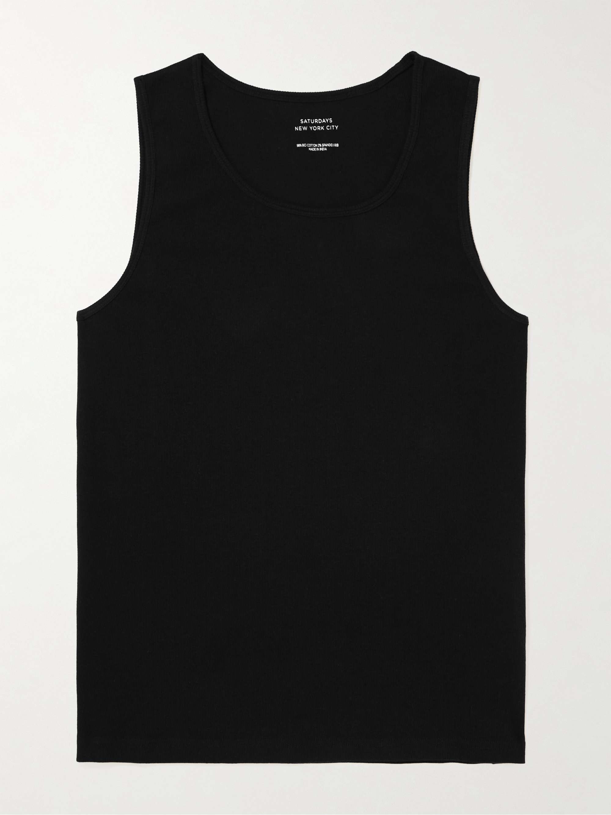 SATURDAYS NYC Slim-Fit Ribbed Cotton-Jersey Tank Top for Men | MR PORTER