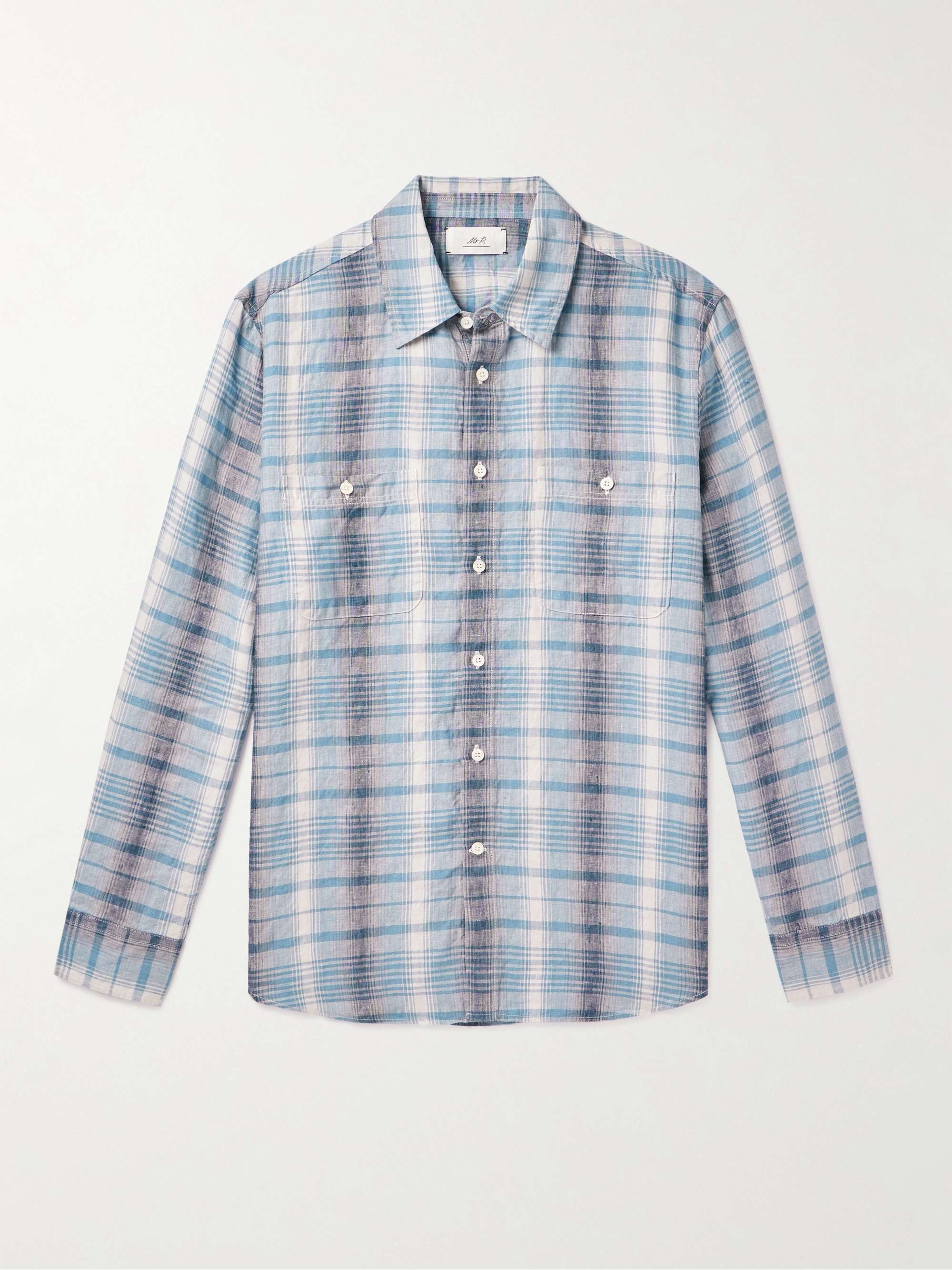 MR P. Checked Linen Shirt for Men | MR PORTER