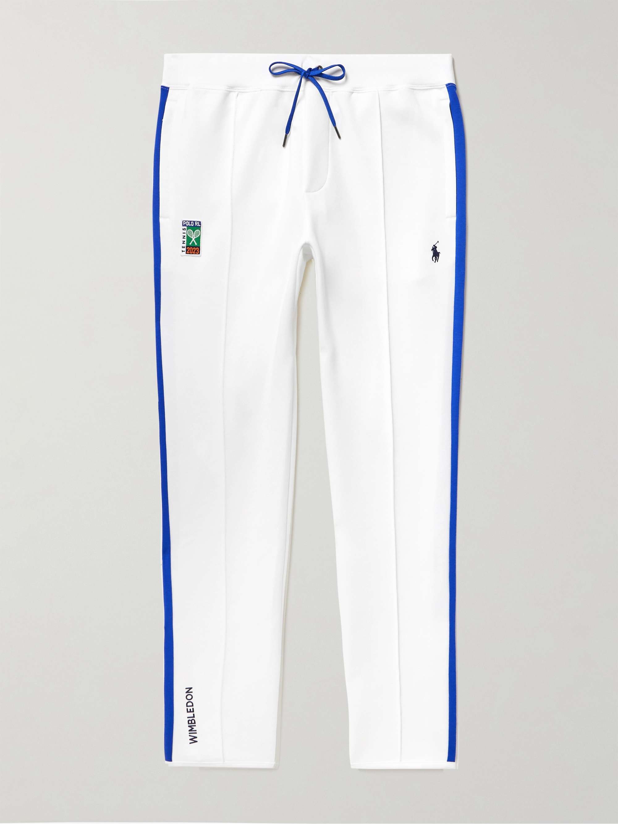 POLO RALPH LAUREN Wimbledon Tapered Appliquéd Cotton-Blend Jersey Track  Pants | MR PORTER