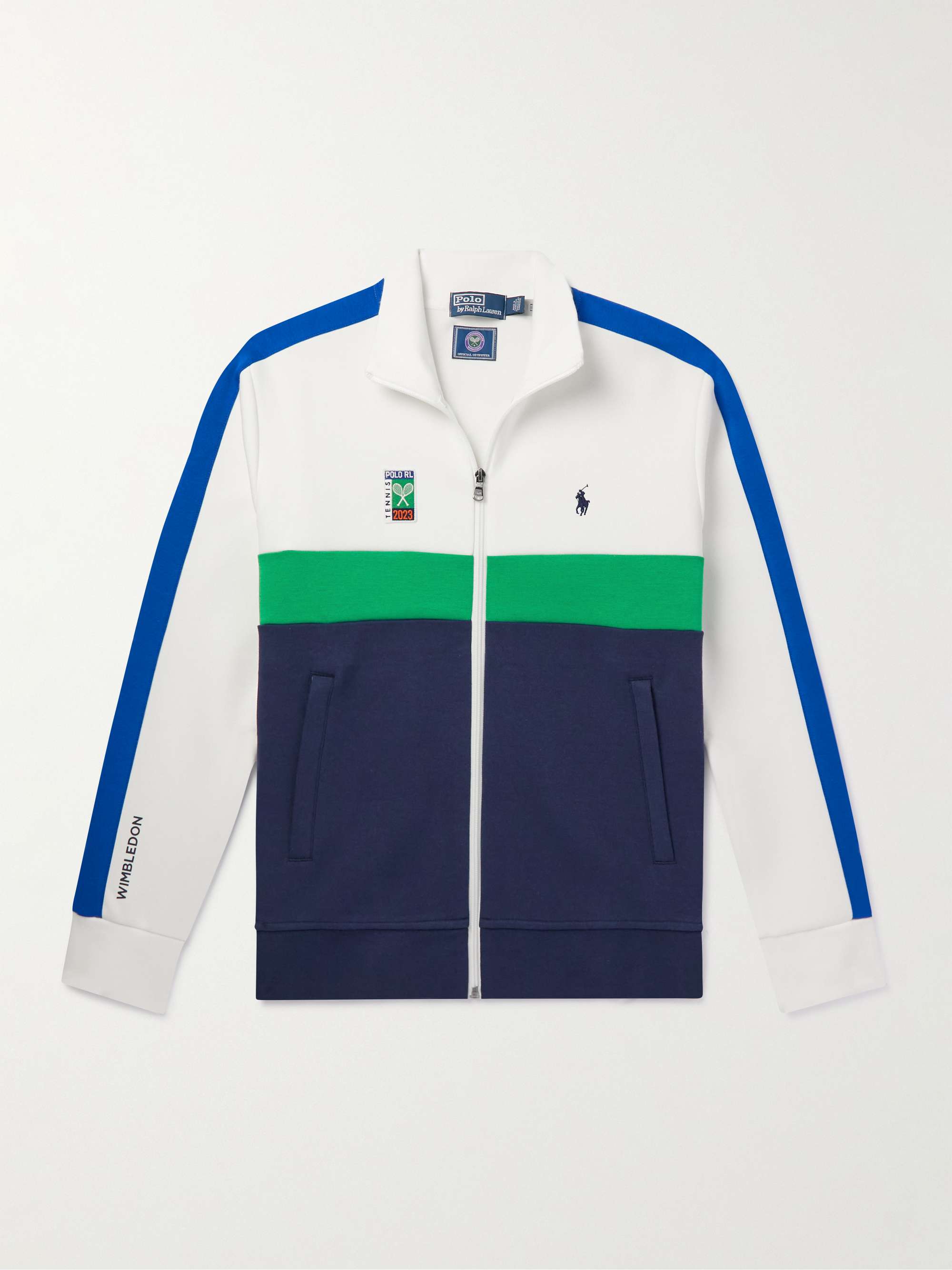 POLO RALPH LAUREN Wimbledon Colour-Block Logo-Appliquéd Cotton-Blend Jersey  Sweatshirt for Men | MR PORTER