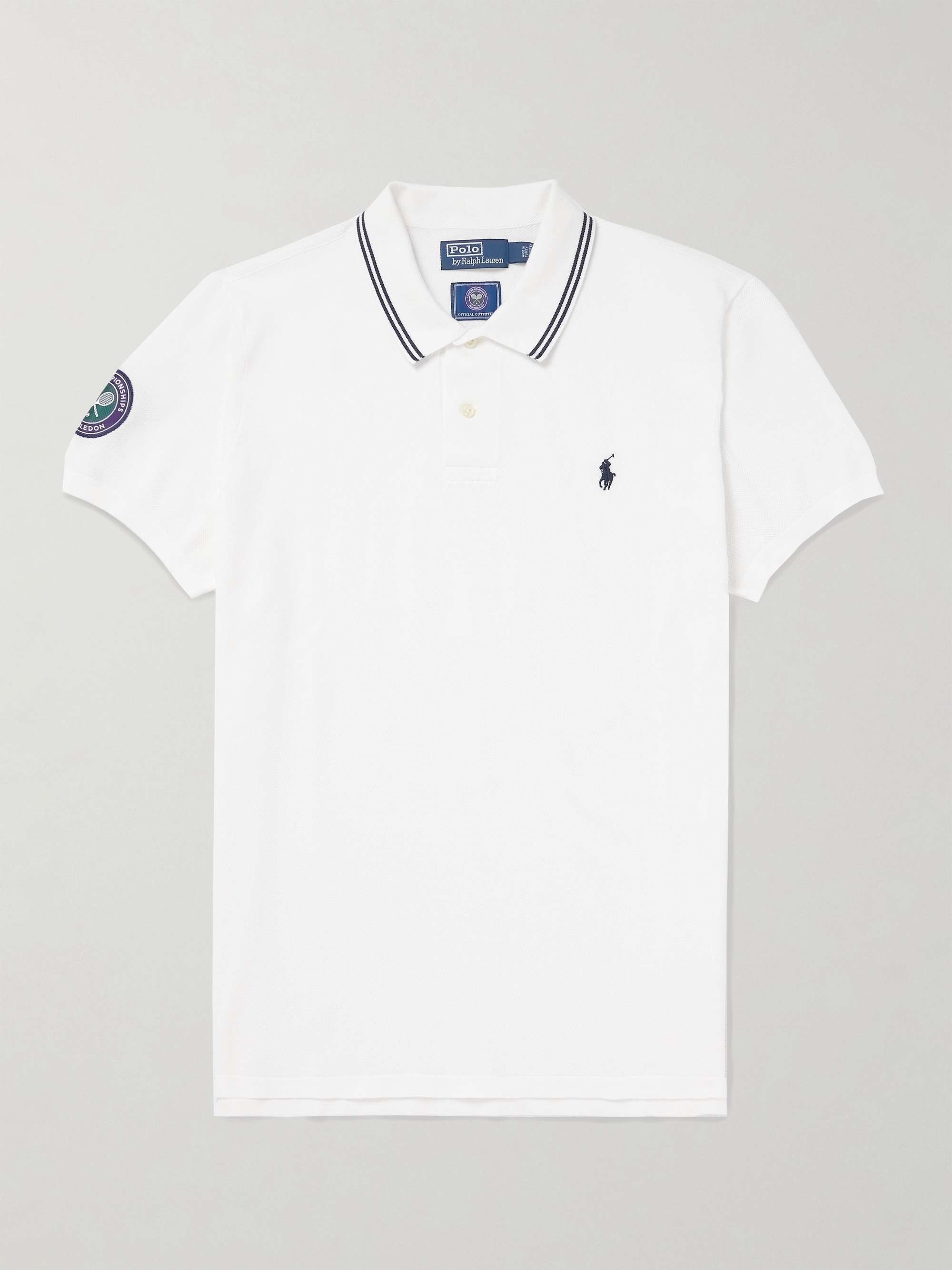 POLO RALPH LAUREN Wimbledon Logo-Embroidered Appliquéd Cotton-Piqué Polo  Shirt for Men | MR PORTER